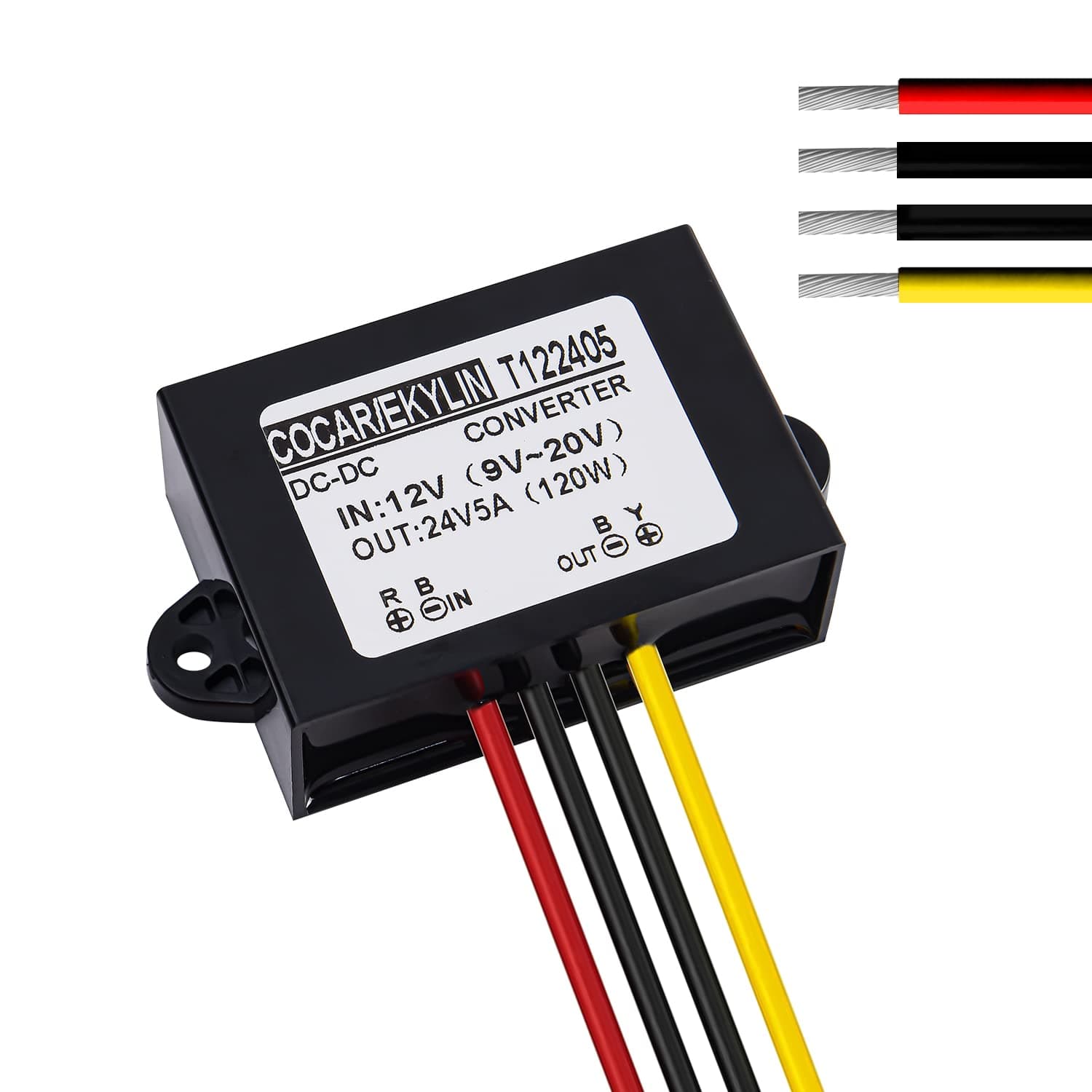 DC 12v Step up to 24v Converter Regulator 5A 120W Power Supply Adapter for Motor Car Truck Vehicle Boat Solar System etc.(Accept DC9-20V Inputs)