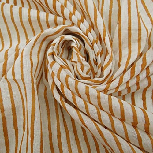 Cotton Fabric indian Hand Block Printed, Garment Fabric,Traditional Border Printed, Fashion, Sewing, Craft, Supply