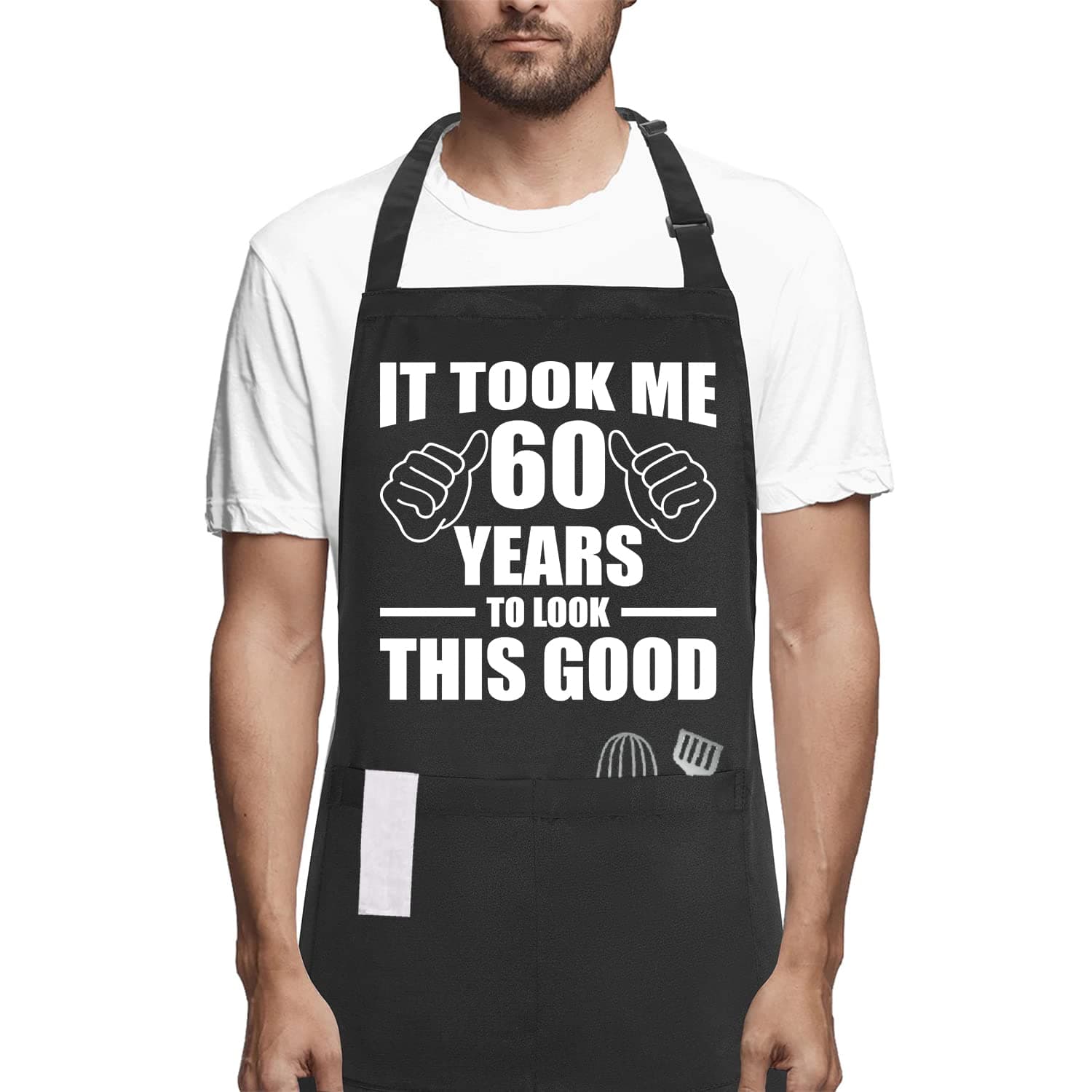 60th birthday gifts for women Men, Funny Chef Aprons with Pockets for 60 year old birthday gift