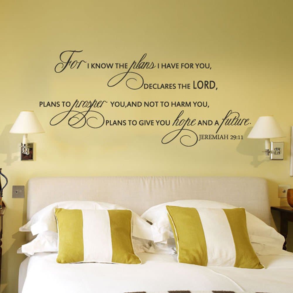 MairGwall Scripture Wall Decal for I Know The Plans I Have for You Jeremiah 29 11 Large Vinyl Quote (White, Medium)