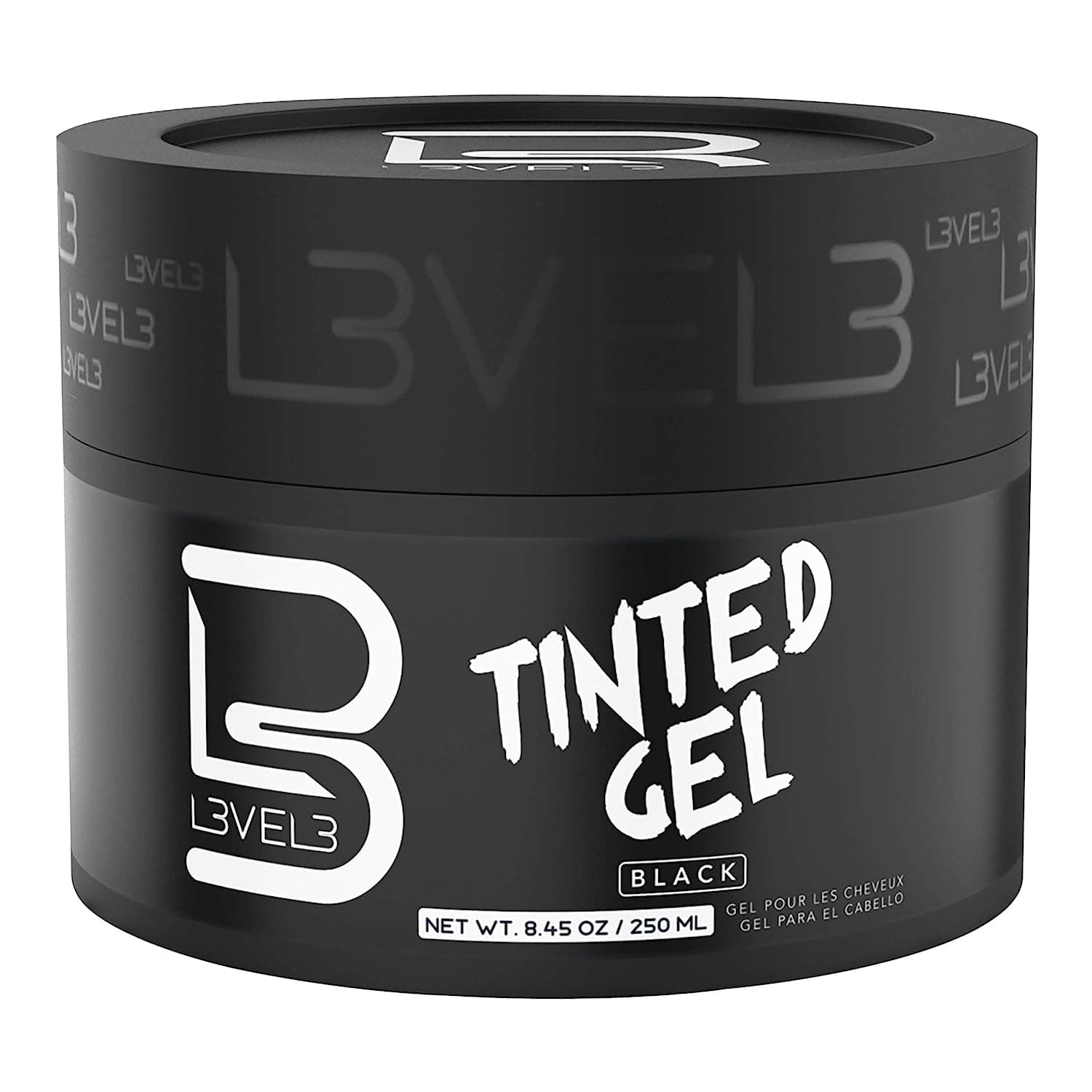 L3 Tinted Gel Black - Temporary Black Hair Gel For Hair - No Flaking and Rinses Out Easily - Strong Hold Formula (2 Pack)