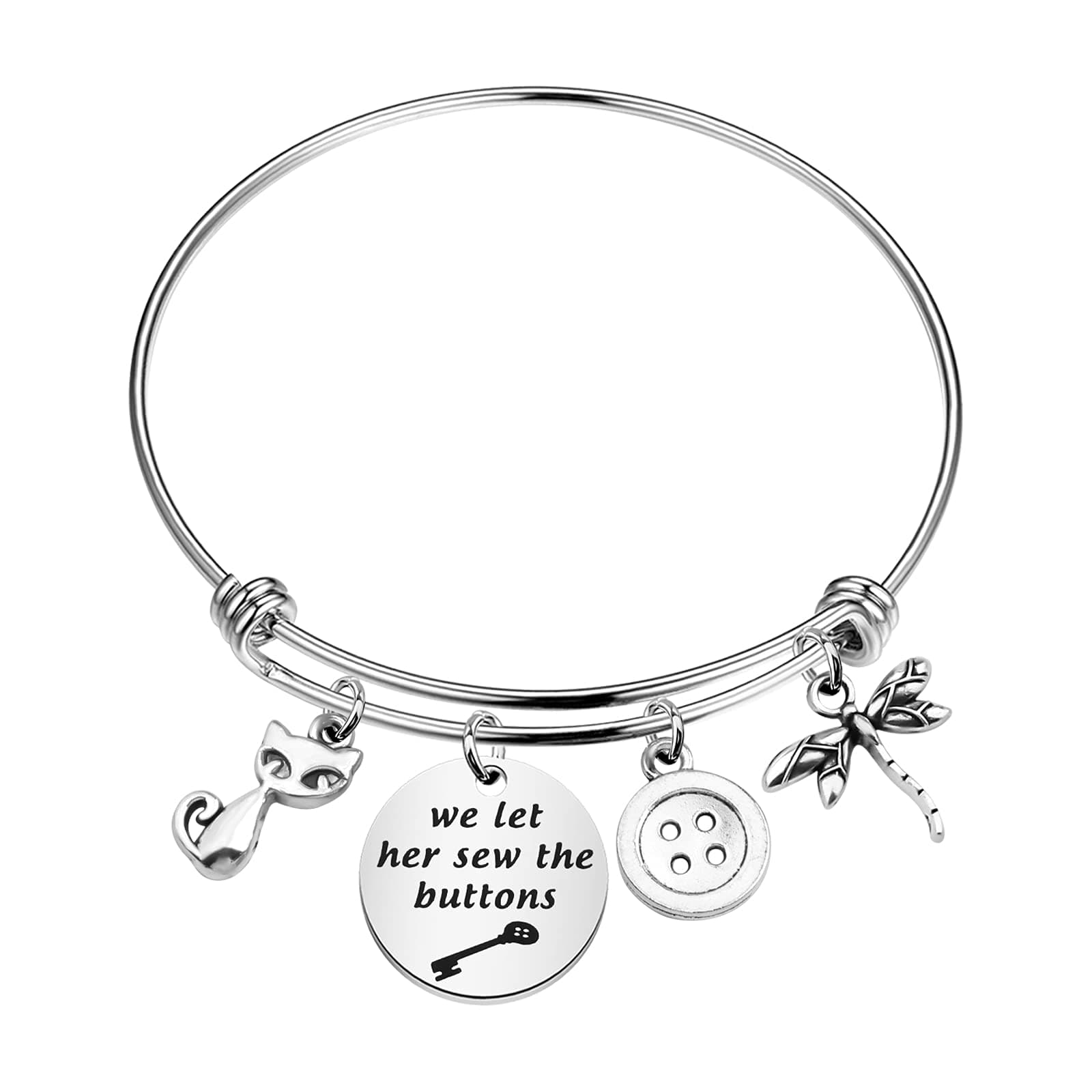 Horror and Fantasy Film Inspired gift We Let Her Sew The Buttons Bracelet