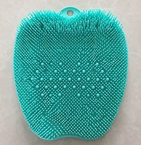 Foot Scrubber and Massage Mat for Bathroom Floor for Cleaning and Relax Feet and Callus - Suction to Floor - Use with Soap and Water Stimulates Blood Circulation - Reduces Foot Pain. by Artviva Green