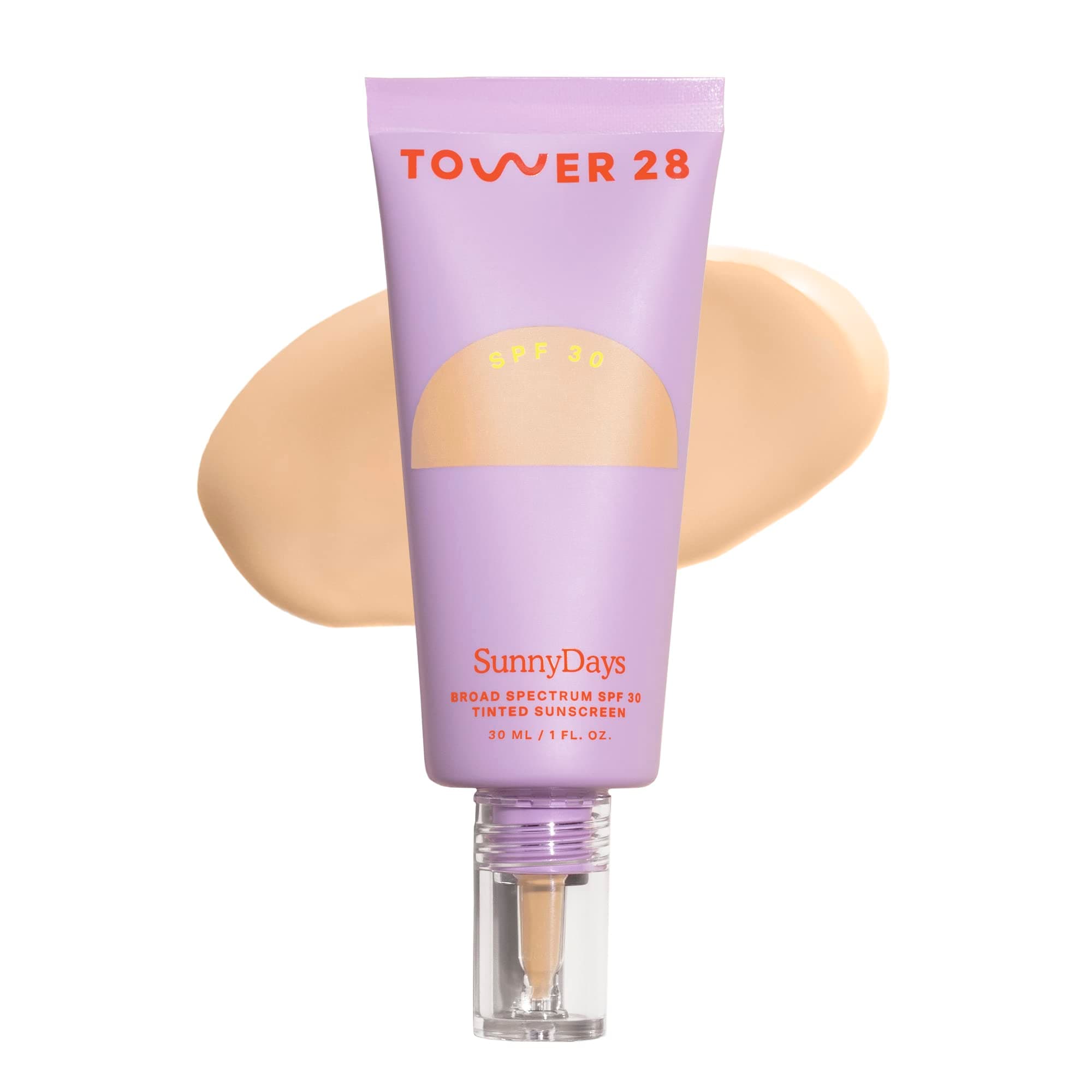 Tower 28 SunnyDays SPF 30 Tinted Moisturizer - 2-in-1 Buildable Coverage Foundation + Mineral Sunscreen for Face - Zinc Oxide, Aloe & Prickly Pear for Sensitive Skin - 15 Light/Warm (1 oz)