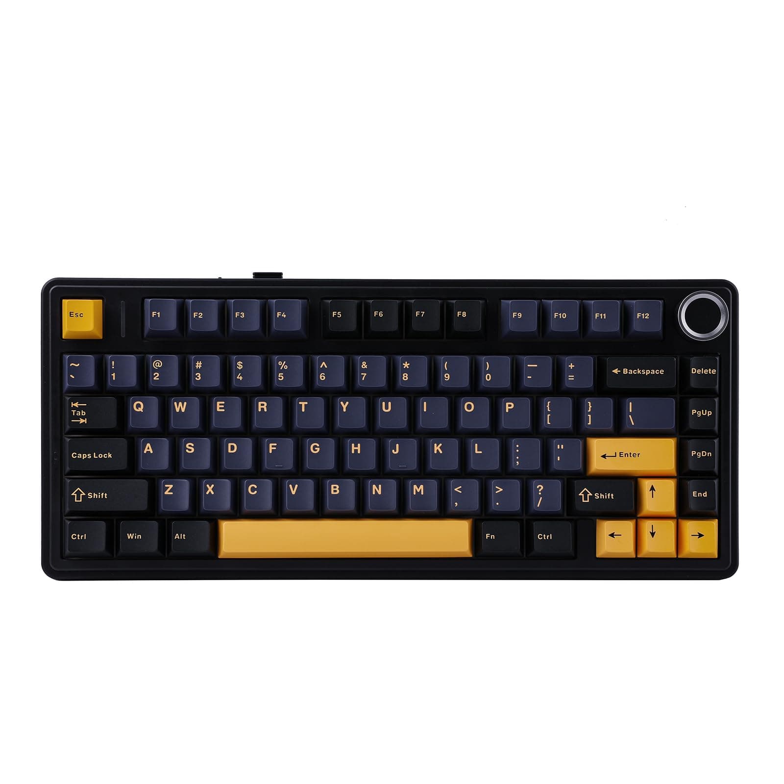 AULA F75 Wireless Mechanical Gaming Keyboard, 75% Layout with Knob, Creamy Gasekt-Mount with Sound-Dampening, RGB, Hot-Swap, Bluetooth/2.4Ghz (Black, Ice Vein Switch)
