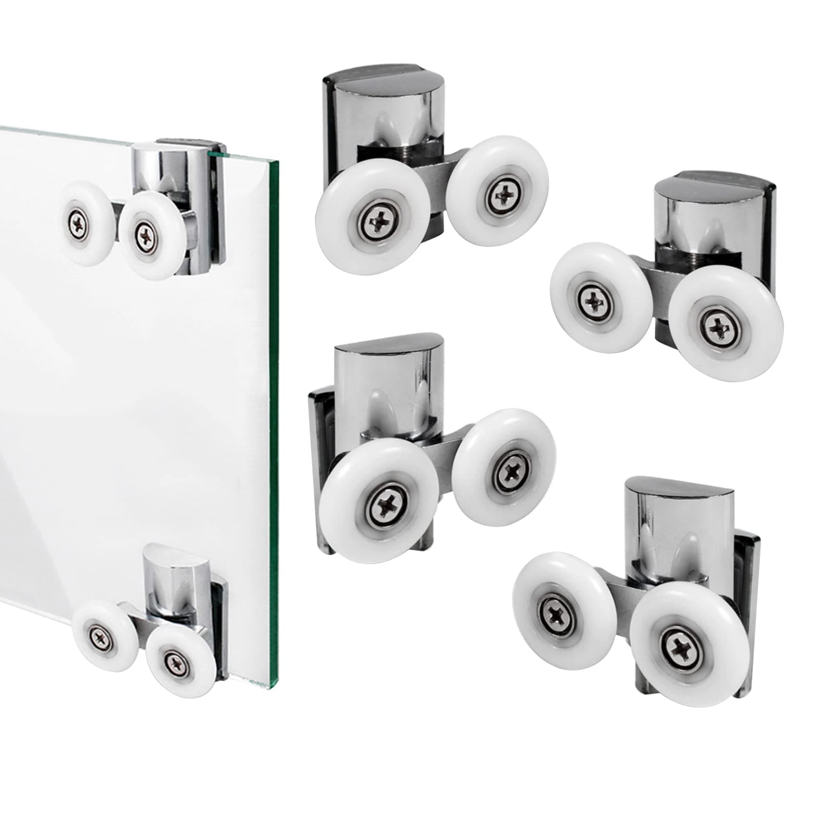 Zinc Alloy Shower Door Runners 23mm Twin Shower Door Rollers 2top 2bottom 4pcs