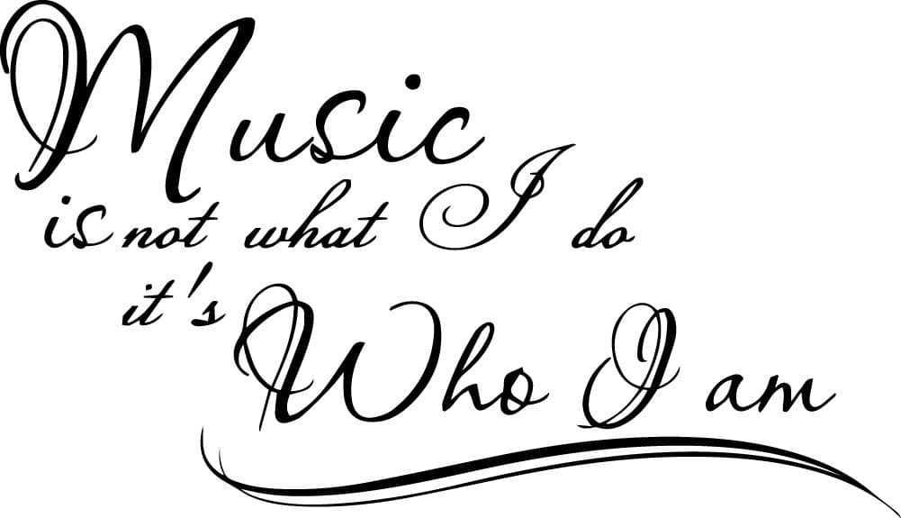 Music is not what I do it's who I am Vinyl Wall Quote Decal Small Black