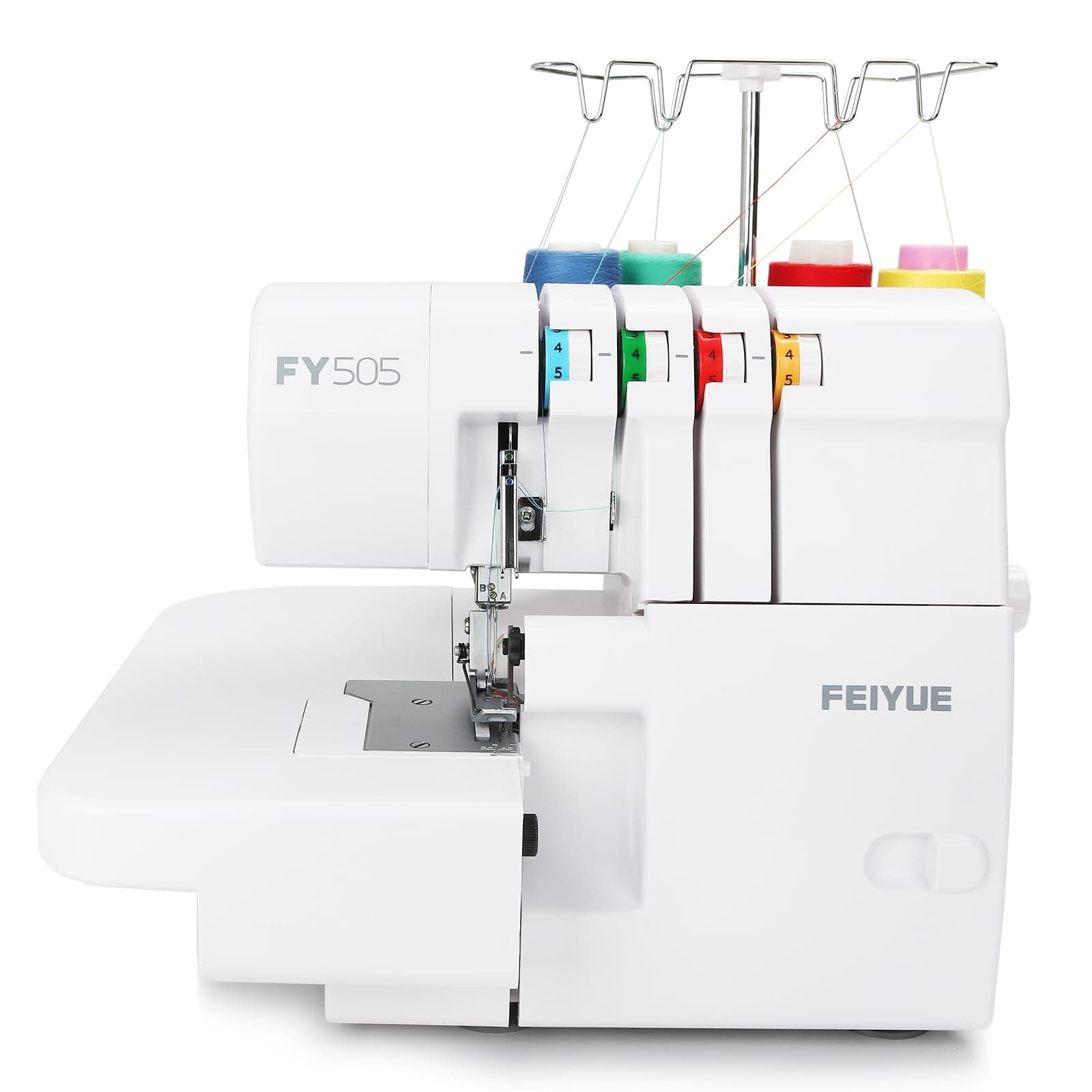 FY505 Serger Overlock Machine with 2/3/4 Thread Capability, Built-in Rolled Hem, Durable Heavy-Duty Metal Frame, Adjustable Differential Feed
