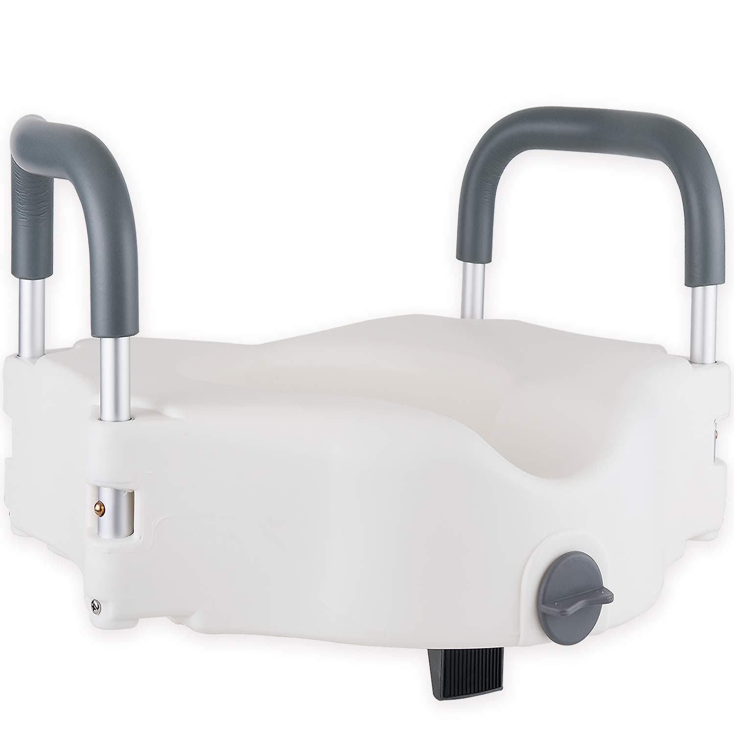 Medokare Raised Toilet Seat Riser - Toilet Seat Risers for Elderly, Portable Handicap Toilet Seat with Handles, Disabled Elevated Riser Seat with Arms