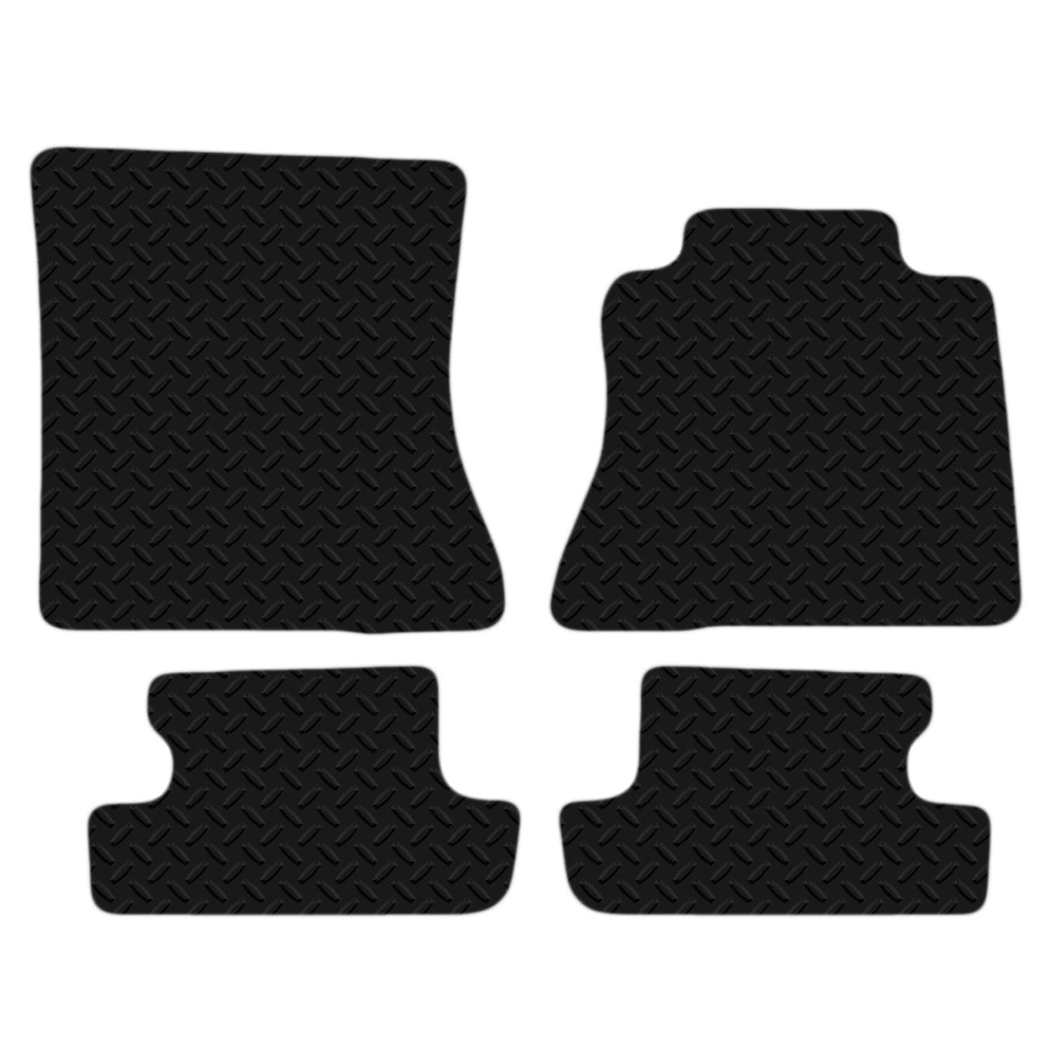 Carsio Car Mats For Ford Mustang 2015 - Onwards 3mm 4pc Set Tailored Fit Rubber Floor Mat Complete Accessory Black Custom Fitted - Anti-Slip Backing, Heavy Duty & Waterproof