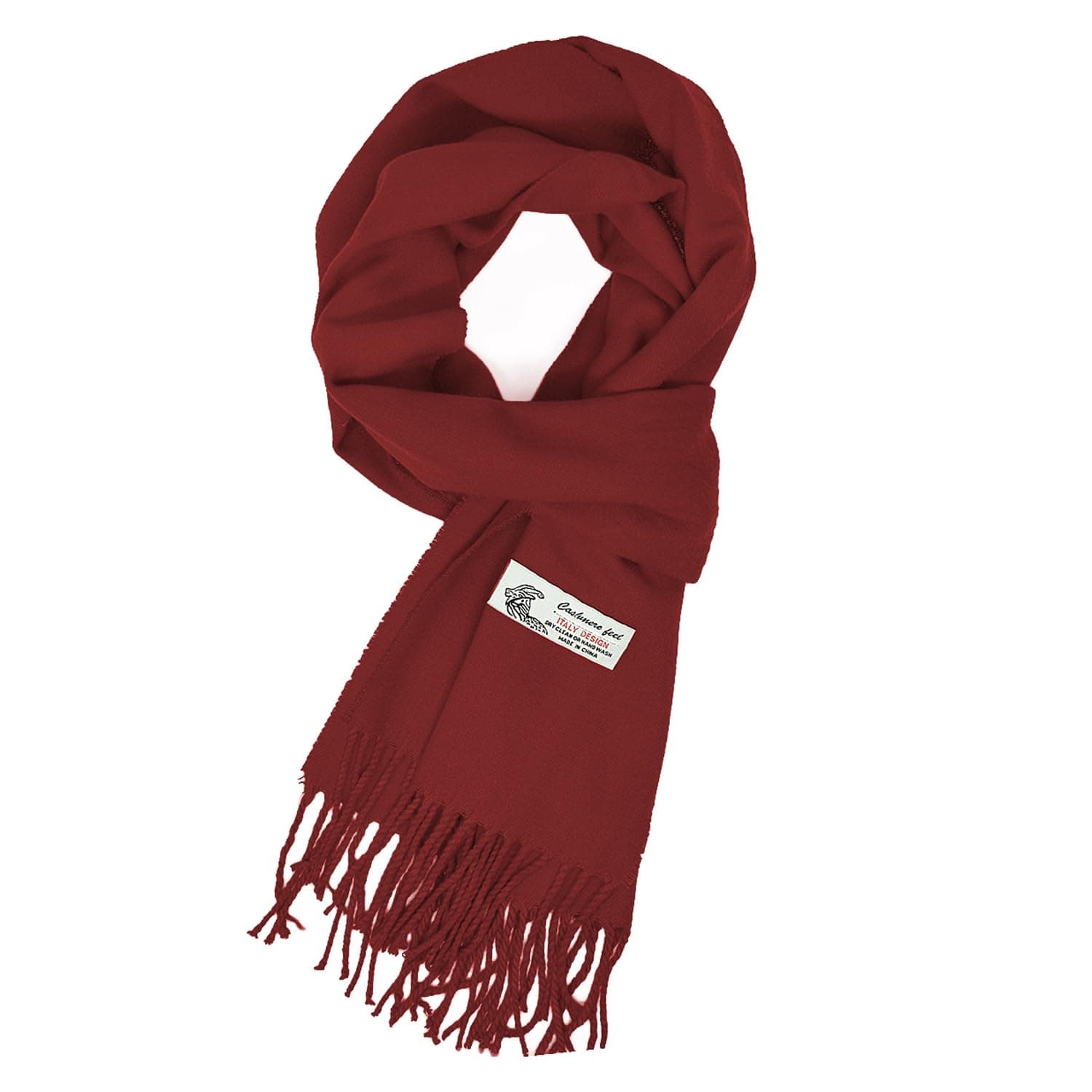 Unisex Plain Solid Color Winter Scarf Cashmere Feel Soft Classic 72"x12"