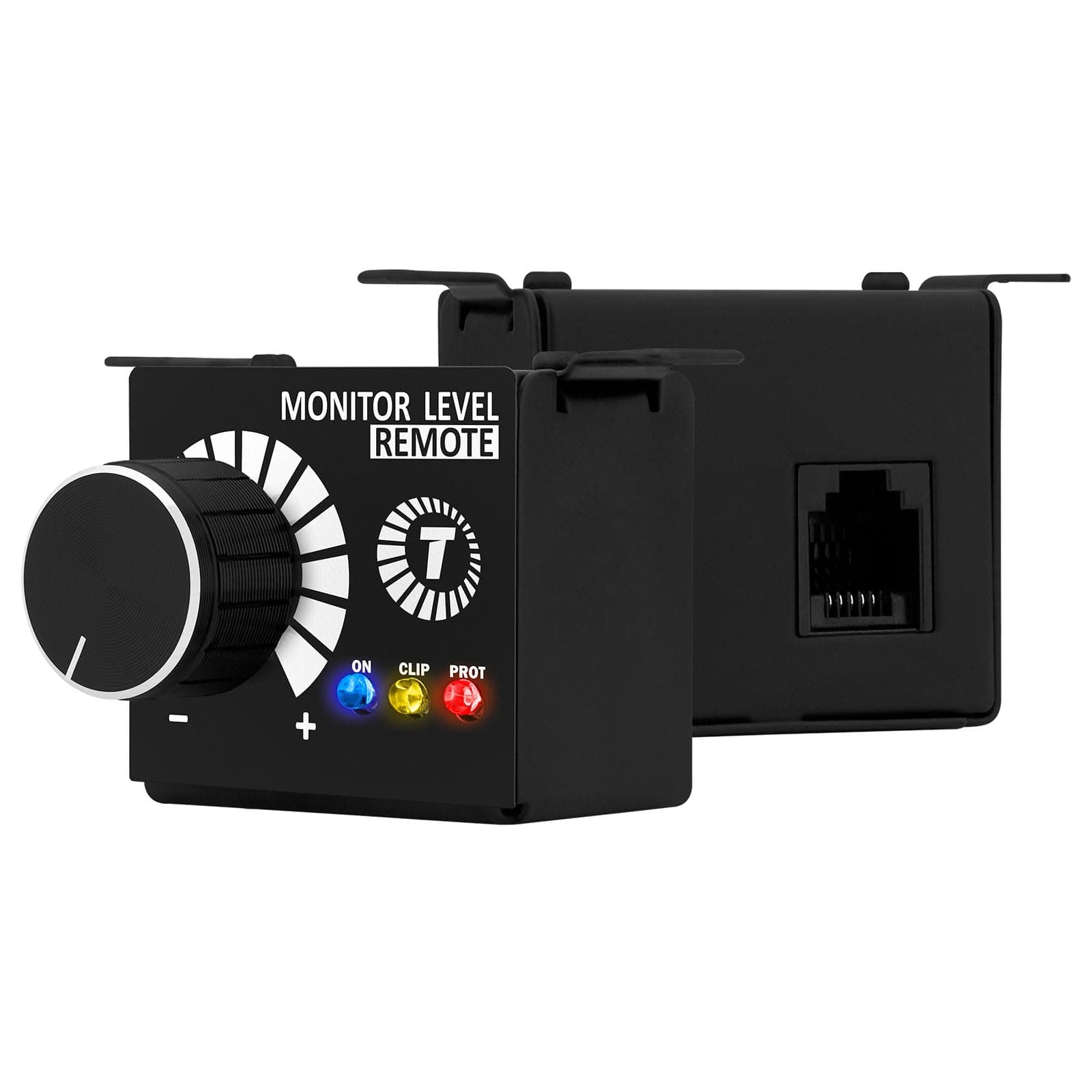 Taramp's Monitor Level Remote Controller Volume Regulator Bass Knob Exclusively for Specific Amplifier, Volume Remote, Black, Small, Adjuster Integrated LEDs: On, Clip and Protection.