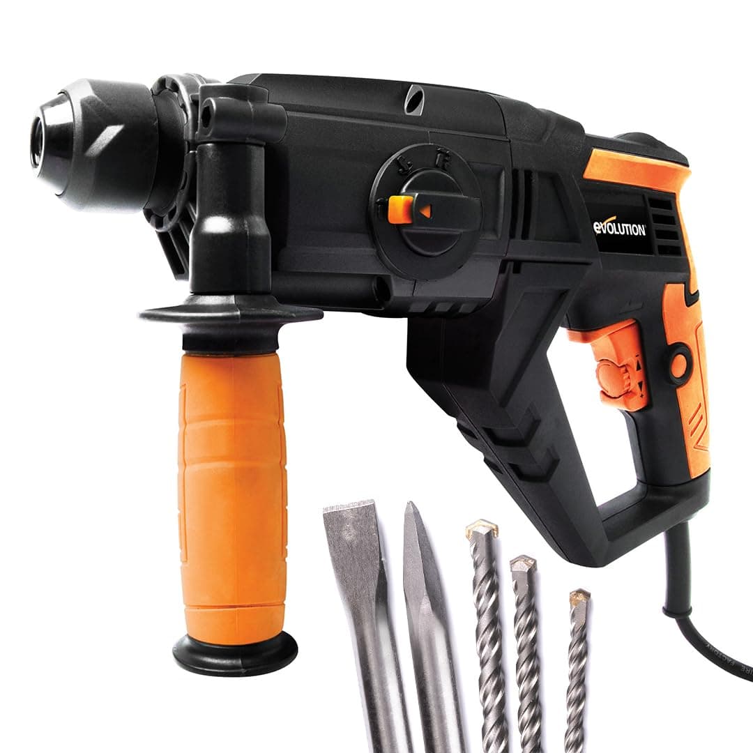 SDS4-800 Hammer Drill 4 Functions - Drill, Chisel, Rotation, Hammer, 5 x Attachments Included (230 V)