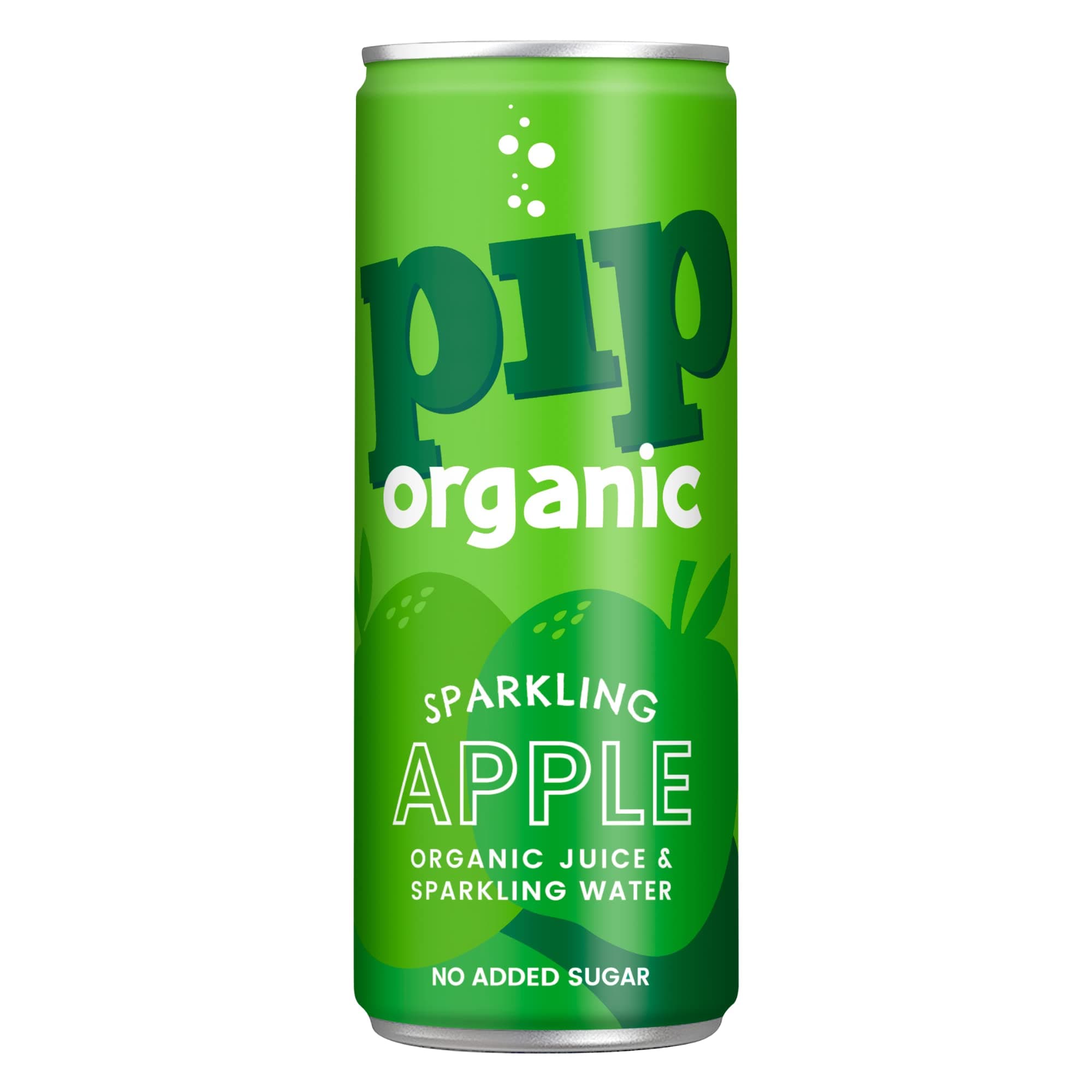 Pip Organic Sparkling Apple | Made with Organic Apples and Sparkling Water | 1 of Your 5 a Day | No Added Sugar, Sweeteners, Colouring, Flavouring or Preservatives | 250ml Cans - Pack of 24