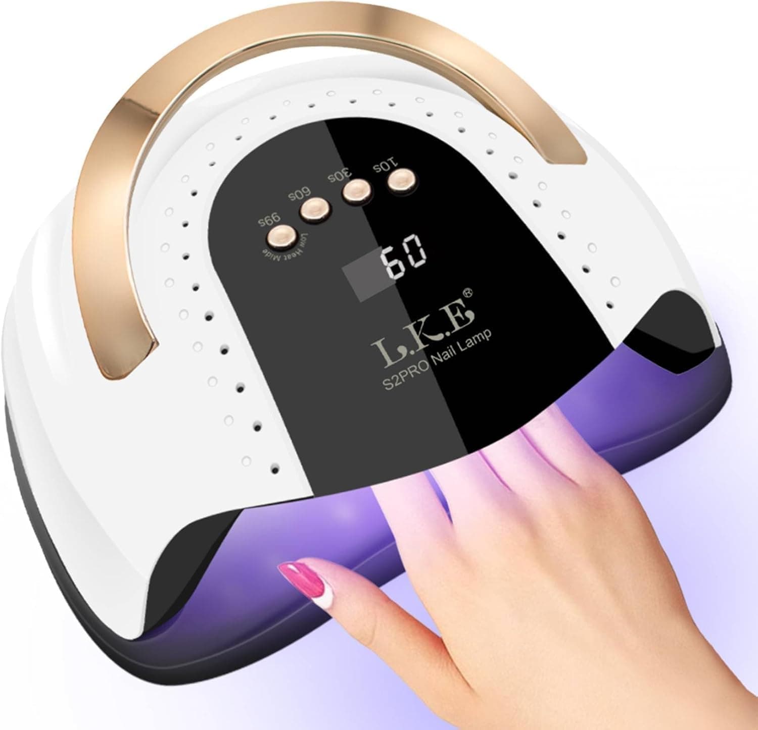 268W Uv Led Nail Lamp, Lke Dryer For Gel Polish, 4 Timers Lamp Professional Light, 57Pcs Beads And Automatic Sensor(White)