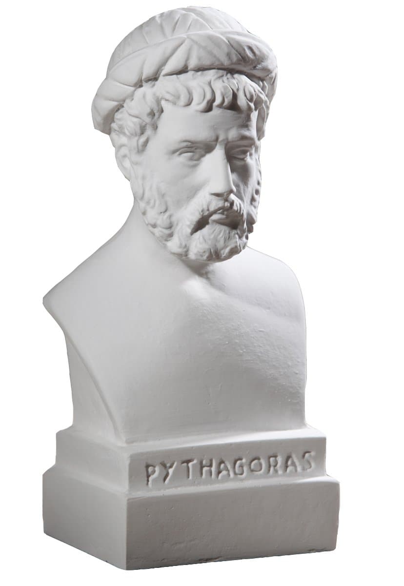 Bust of Pythagoras of Samos, height 16.5 cm, plaster (of paris)
