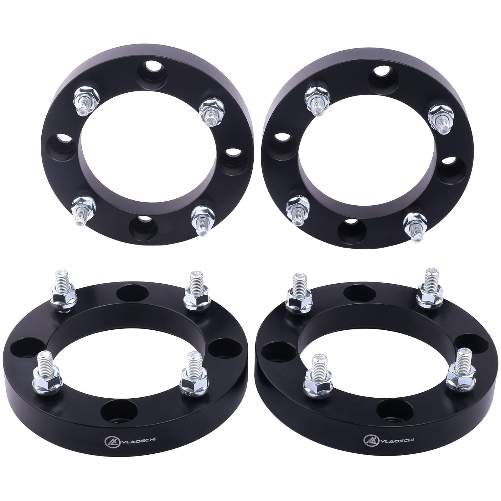 VLAOSCHI Black Forged 4x137 to 4x156 ATV Wheel Adapters 1 Inch with 12x1.5 Studs Compatible with Kawasaki Can-Am Bombardier 4 Lug 4/137 to 4/156 for Outlander Commander Renegade Bayou -Pack of 4