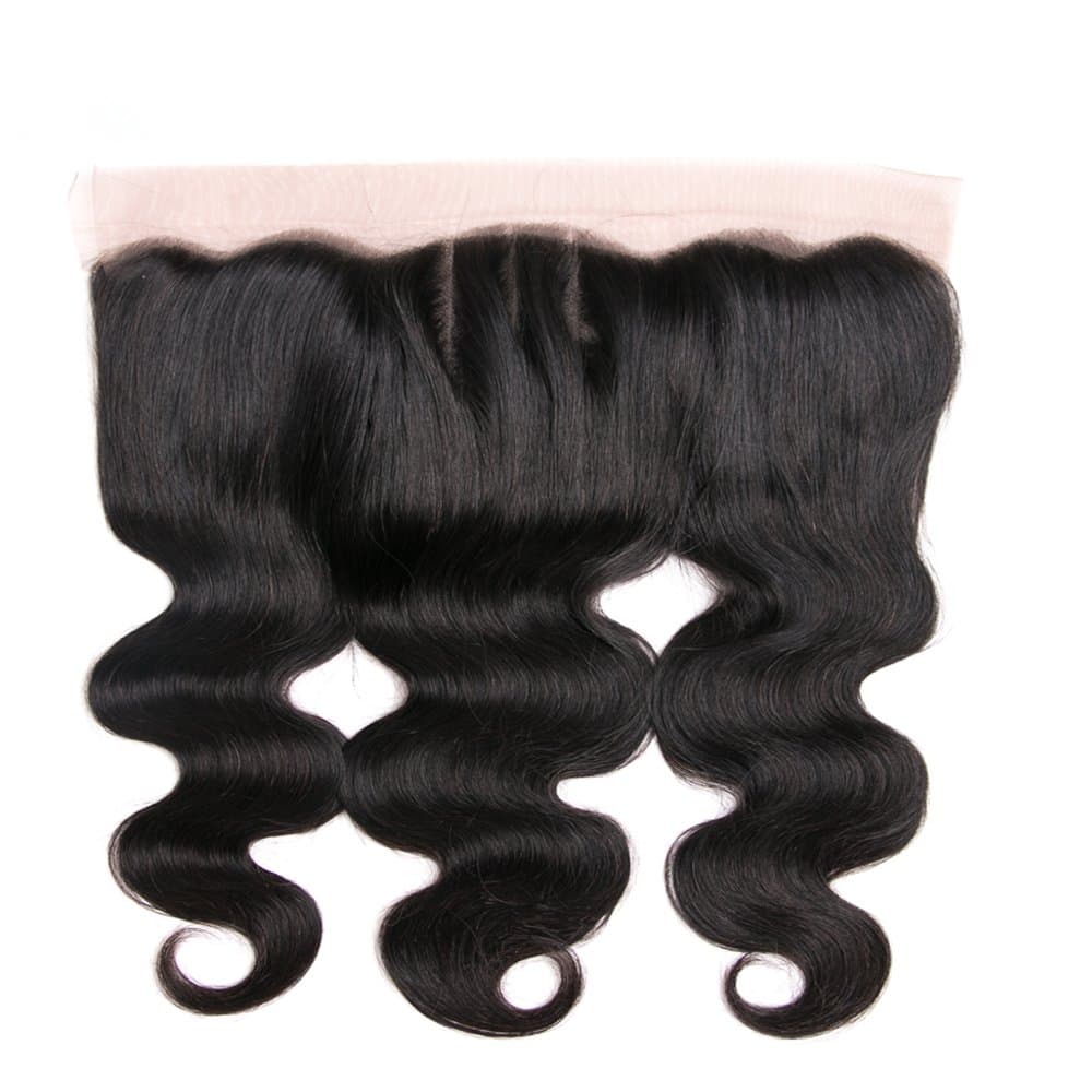 DRESSMAKER 8A Grade Lace Frontal Closure 13x4 Three Part Body Wave Brazilian Human Hair Lace Frontal With Baby Hair Natural Color