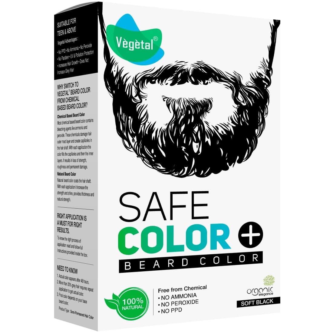 Vegetal Safe Color - Soft Black 25gm - Certified Organic Chemical and Allergy...