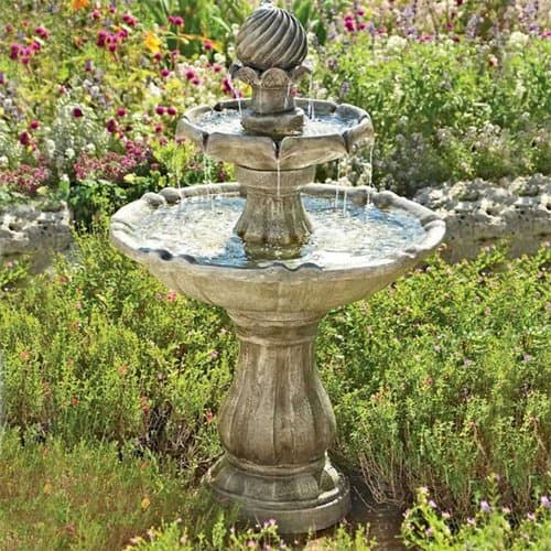 Aqua Moda Solar Powered Classical Tier Bird Bath Water Feature