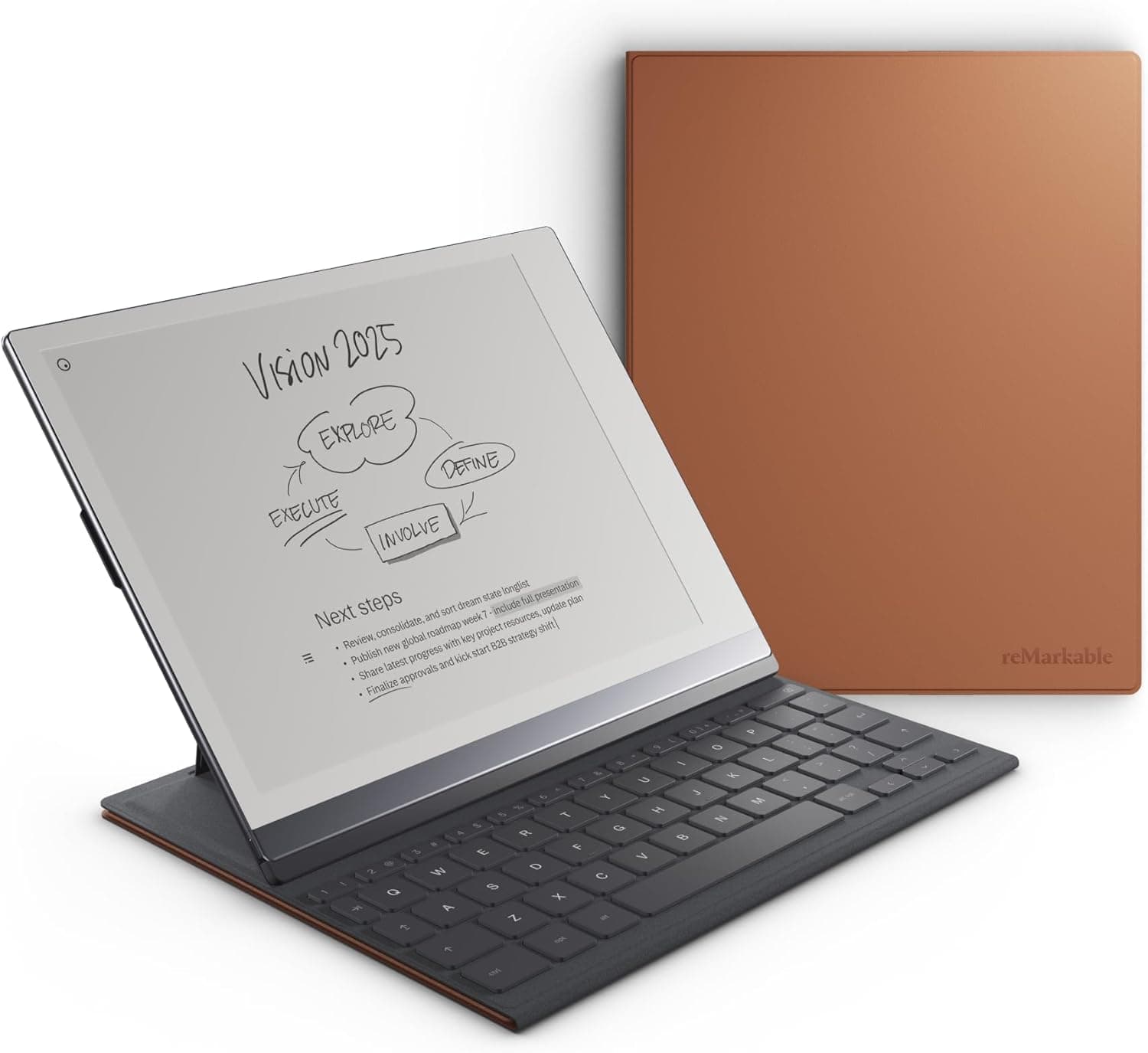 reMarkable 2 Type Folio - Brown | Keyboard for The rM 2 Paper Tablet | US English | Not Compatible with Paper Pro