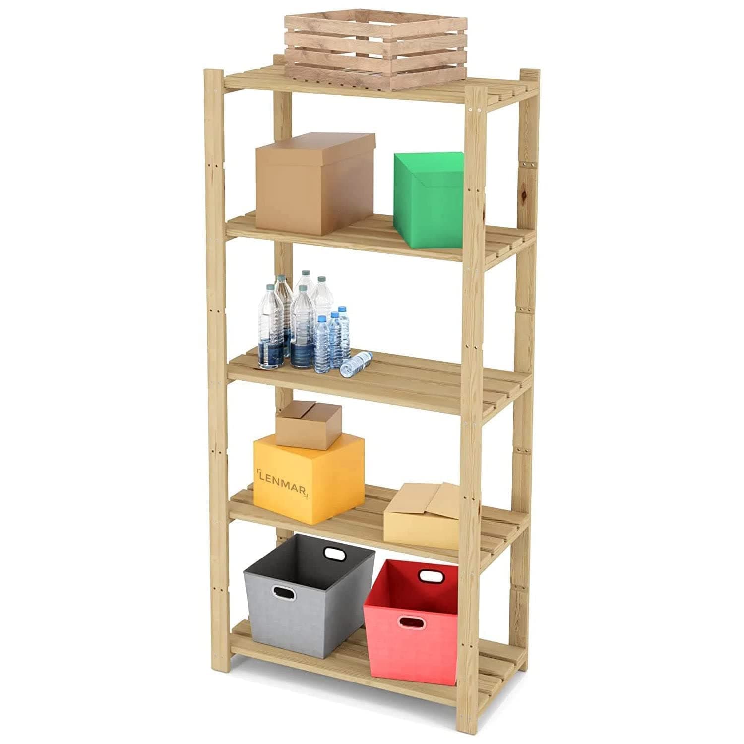 SOLID WOOD SHELF UNIT | SHELVING UNIT | STORAGE RACK B-24 Bookshelf
