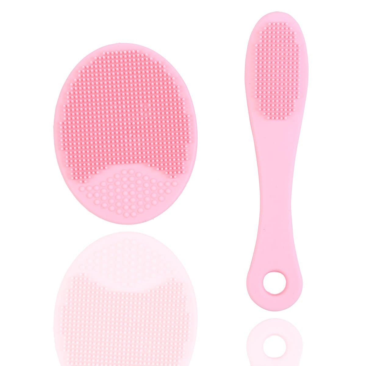 FullGold Beauty Silicone Facial Set Scrubber Cleaning Pad Deep Pore Cleaning Brush Soft Silicone Face Scrubbers Exfoliators Face Cleansing Tool Perfect for Massage , Pack of 2