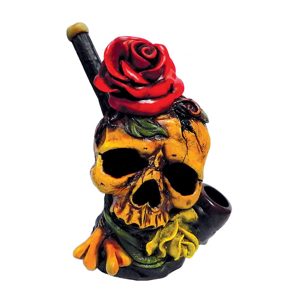 Handmade Tobacco Pipe Art Collectible Smoke Functional"Skulls&Roses" Collection
