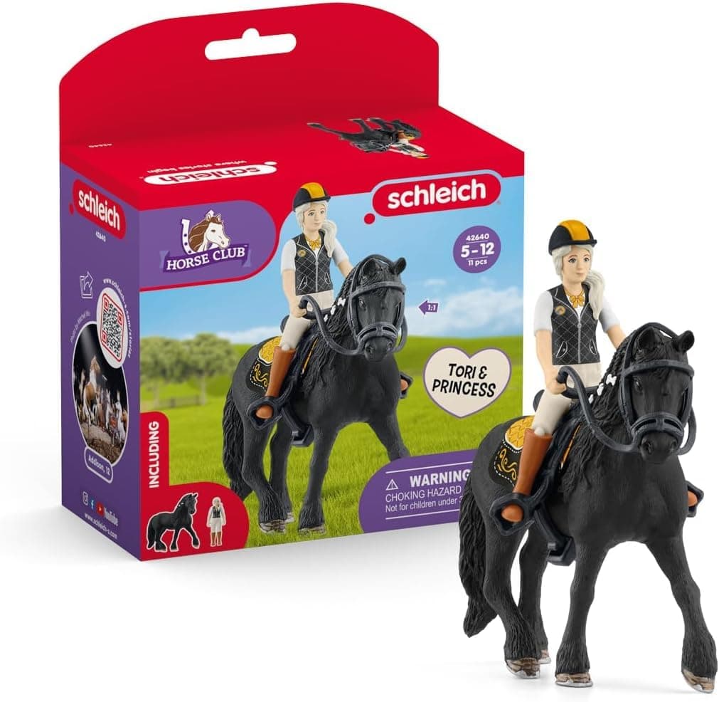 Horse Club - 11PC Tori & Princess Playset - Horse and Rider Figurines with Riding Accessories - Realistic Farm Toys for Kids 5+ | 42640