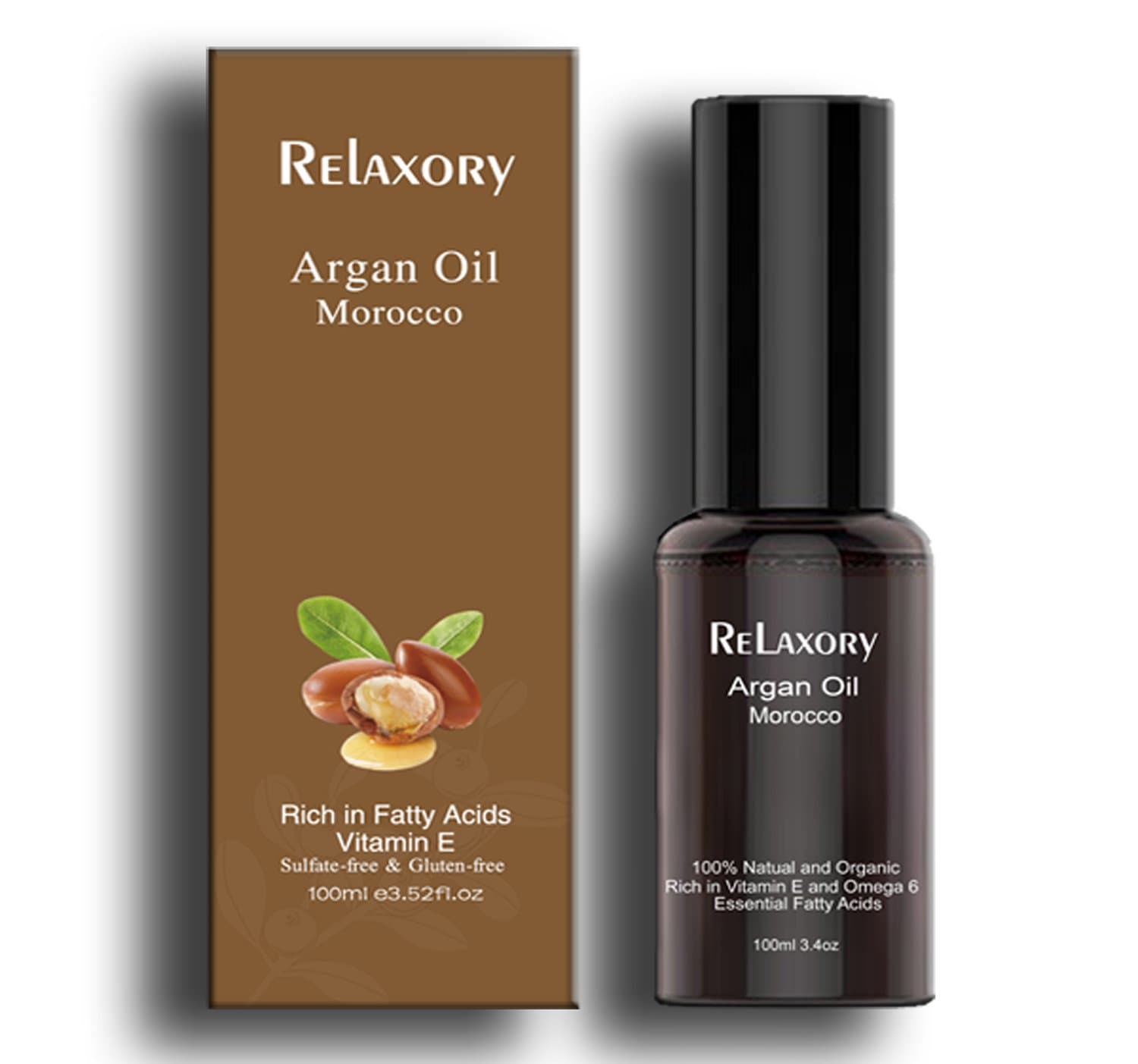 Relaxory Morocan Argan Oil Hair Treatment 3.4Oz 100% Pure & Natural Silky UV Protect Heat Protection Hair Repair Mask