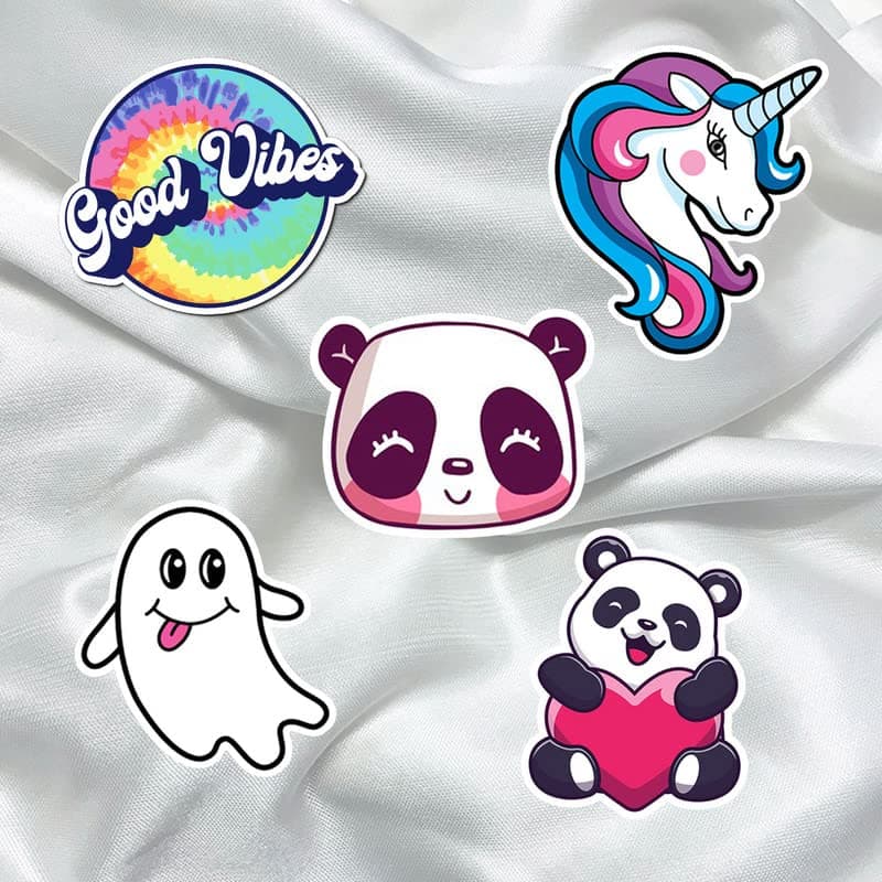 Cute Girly, Foodie, Animal, Panda, Cat, Dog, Designer Fashion Printed Iron On Applique Patch for T-Shirts, Bags, Jeans, Jackets Set of 5 - Size 7 x7 cm Each 12