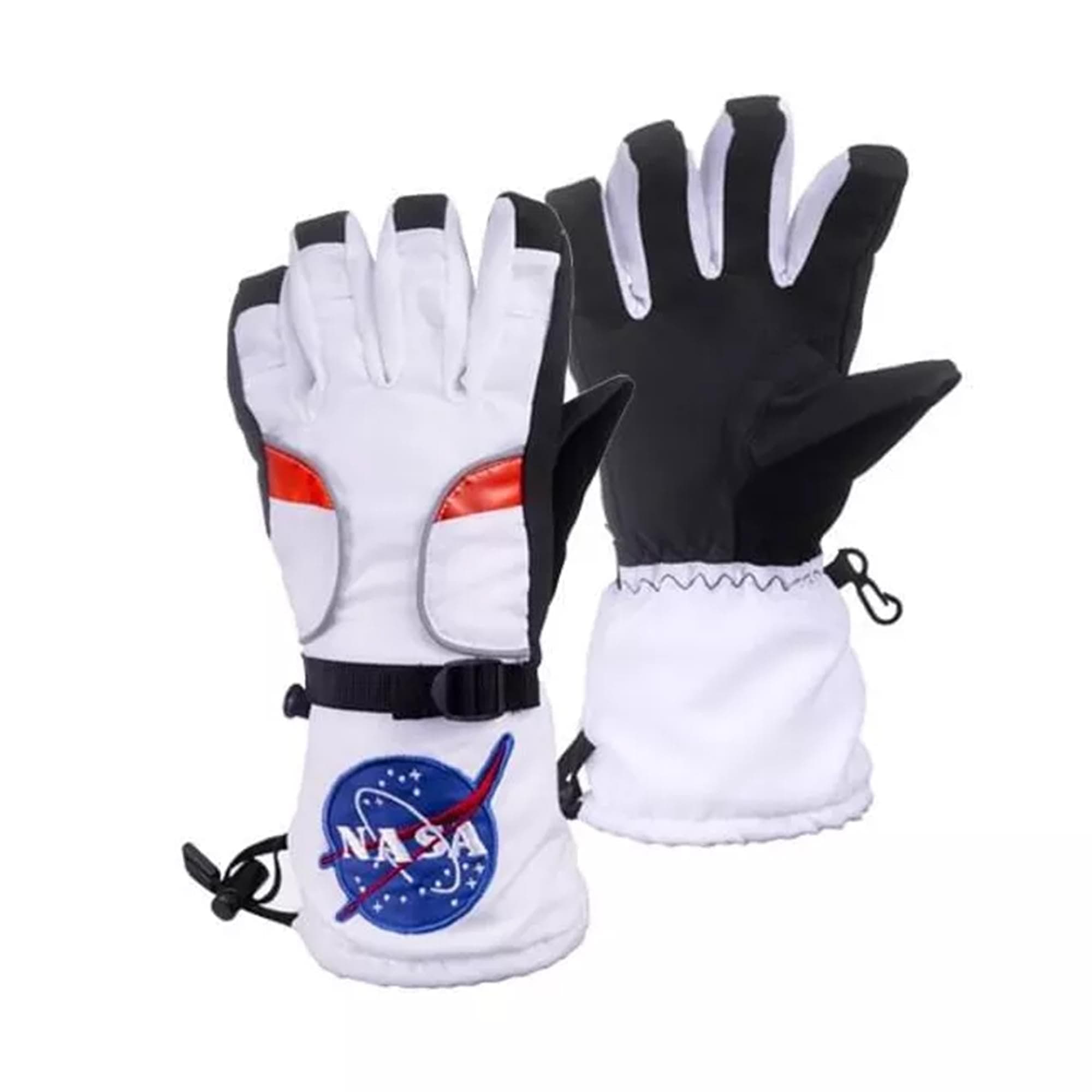 Aeromax Astronaut Gloves, size Medium, White, with NASA patches, (ASG-Med)