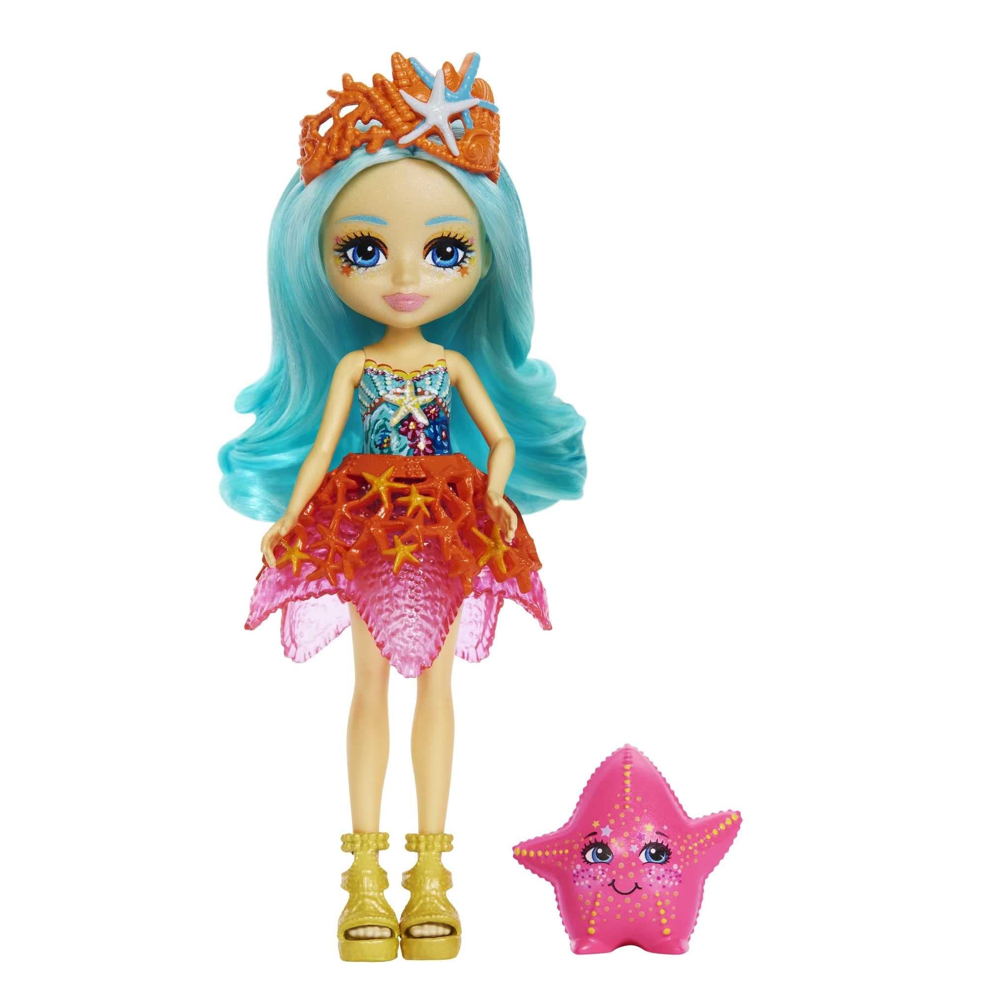 Mattel Enchantimals Staria Starfish Doll (6-in) & Beamy Animal Friend Figure from Ocean Kingdom Collection, Small Doll with Removable Skirt and Accessories, Great Gift for 3 to 8 Year Old Kids
