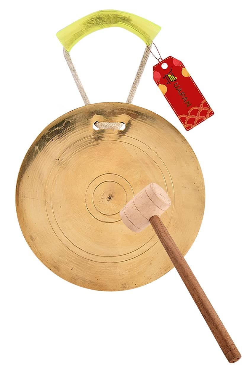 UAPAN Brass Bell ghadiyal ghanta Vijay ghanta School Bell Round Bell with Wood Hammer (6 Inch)