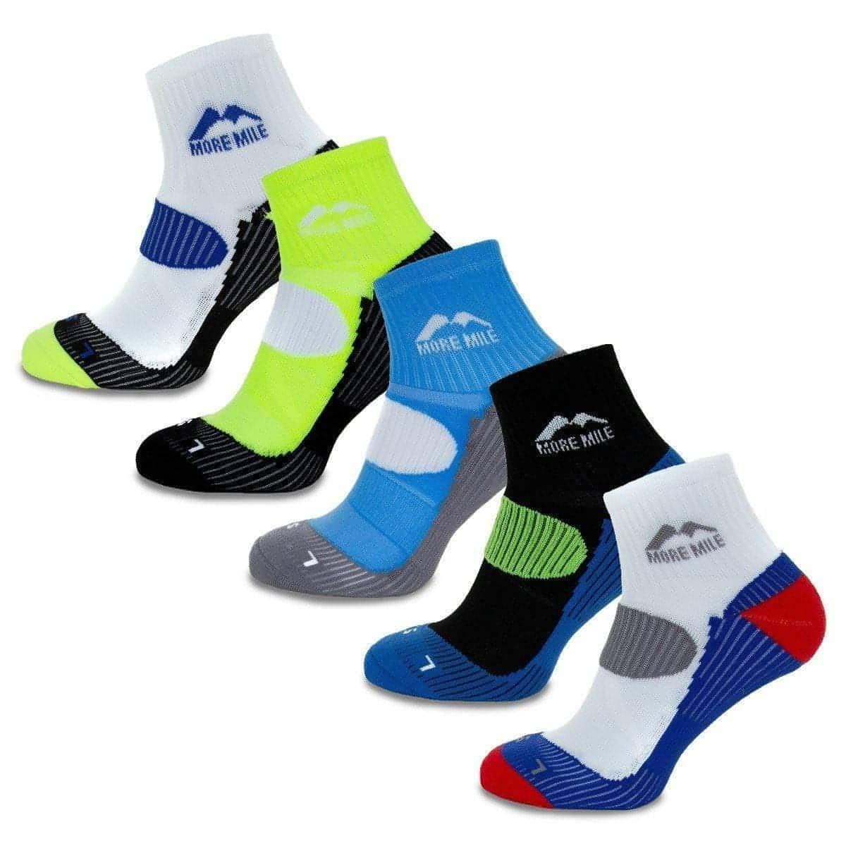 More Mile London (5 Pair Pack) Mens Cushioned Running Socks