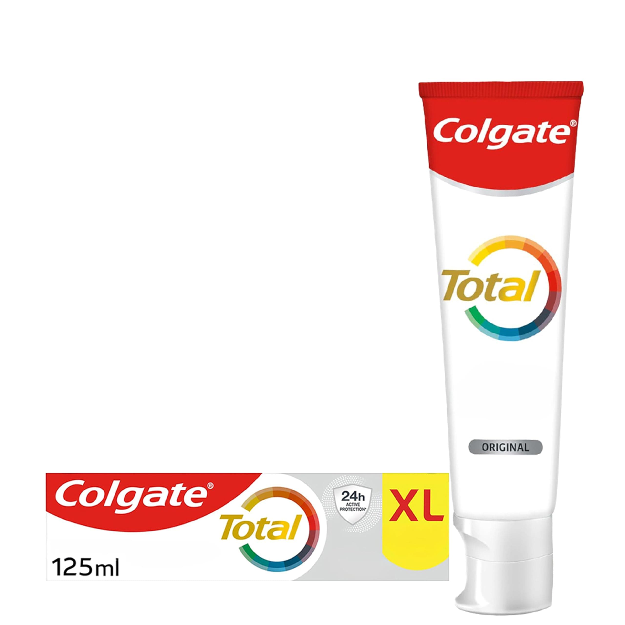 Colgate Total Original Toothpaste 125 ml - Toothpaste with 8 Benefits for Complete Protection - Stronger 24-Hour Bacterial Defence* - Unique Dual zinc Antibacterial Technology - Fresh Breath