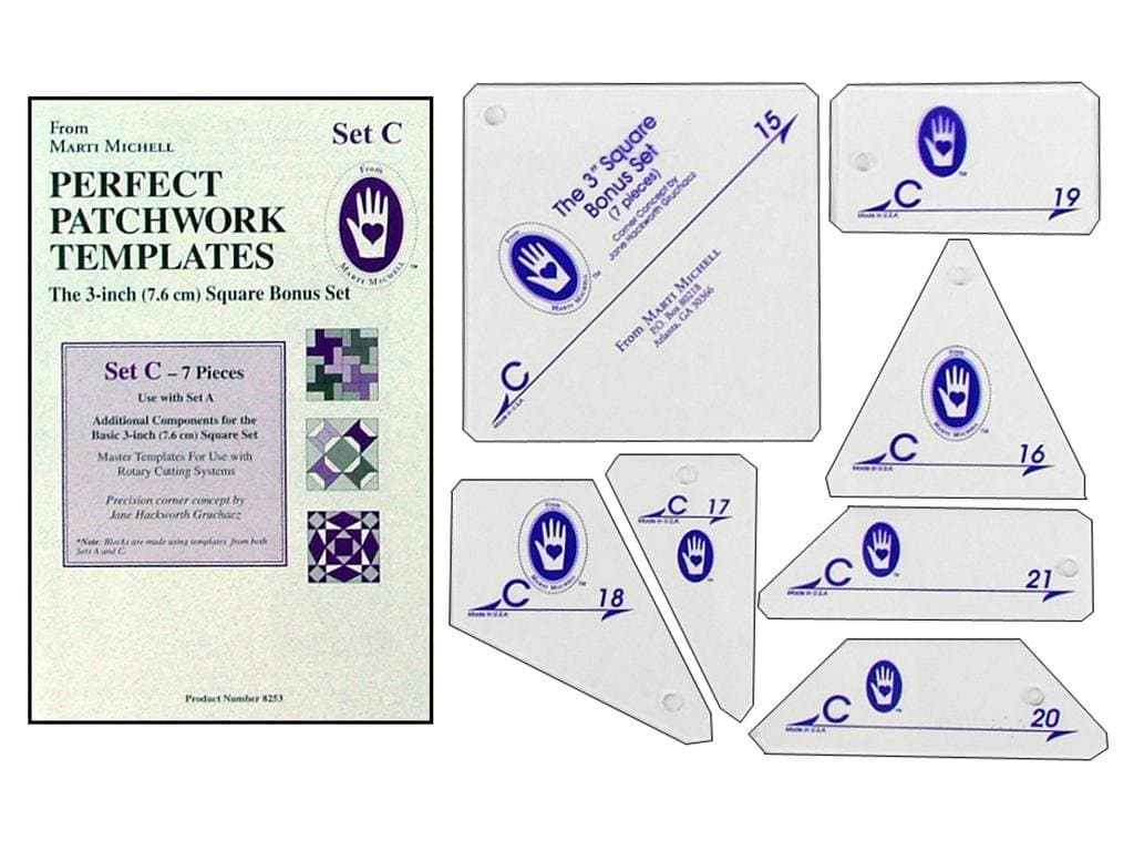 Perfect Patchwork Template Set C, Bonus Complement Set, Package of Seven