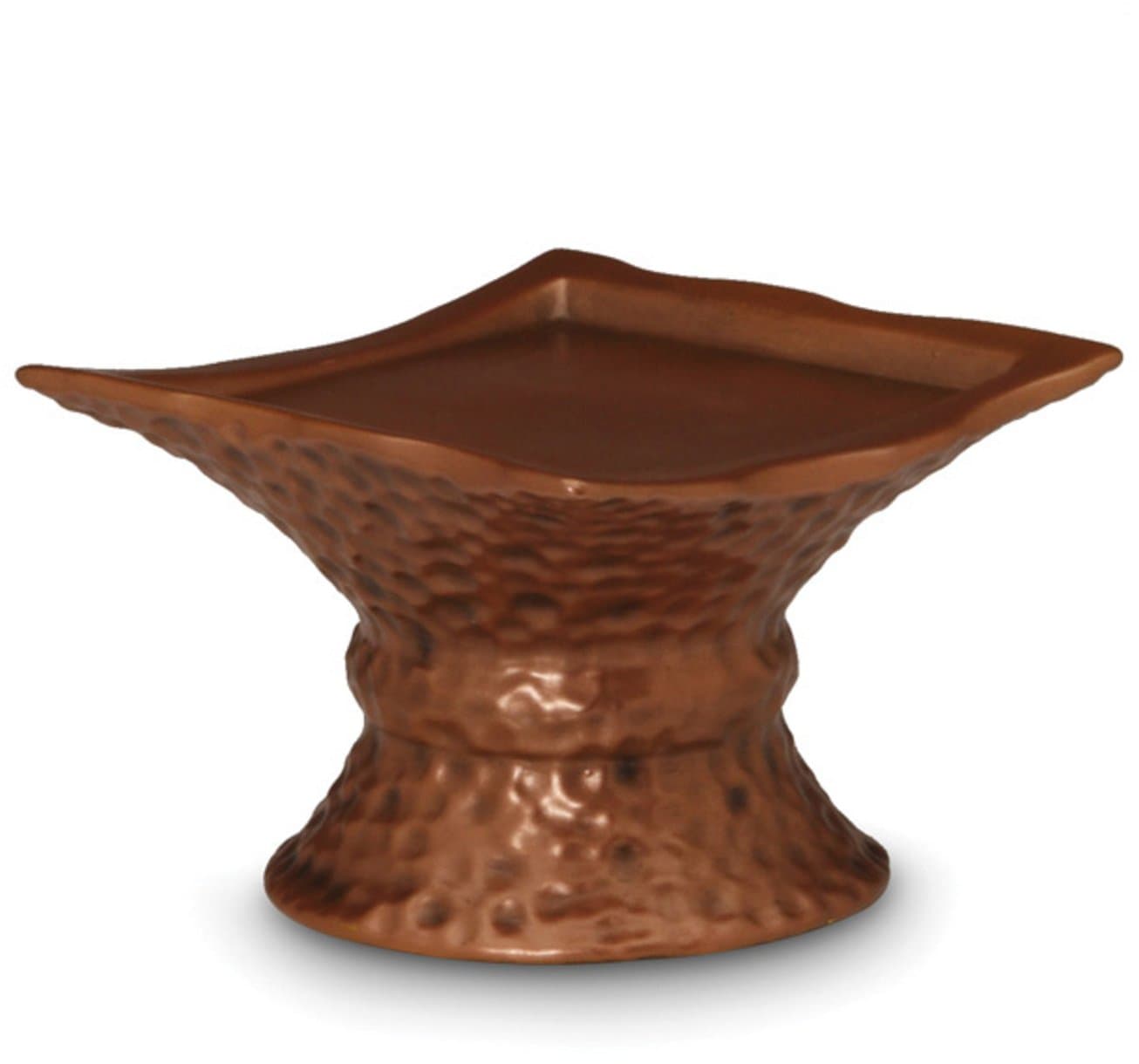 Cylinder Hammered Pavilion Copper Pedestal, 4-1/2-Inch Tall, Candle not Included