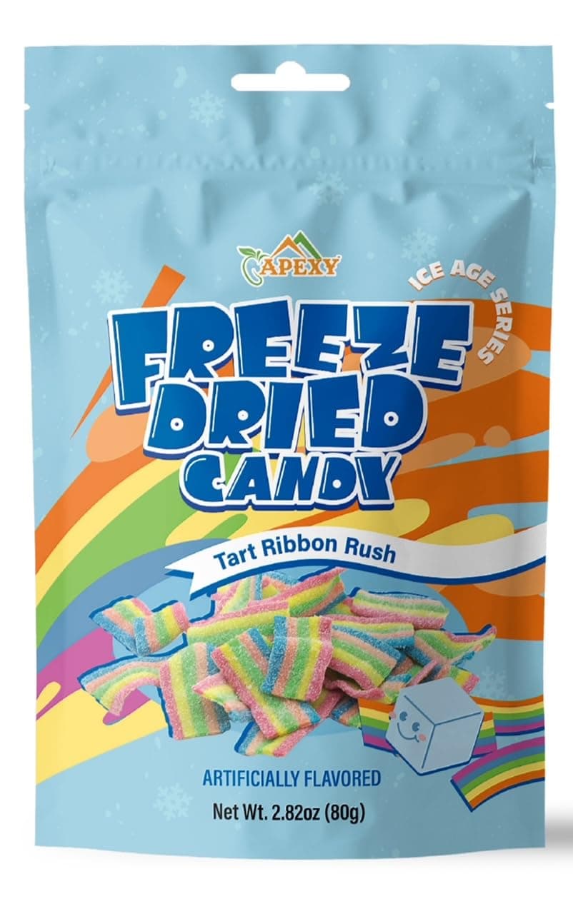 APEXY Freeze-Dried Sweets - Rainbow Freeze-Dried Sweets, Assorted Flavors - Dehydrated, Crunchy, Colorful Treats & Snacks for Kids and Adults - Packed In A 1.8 Zip Bag