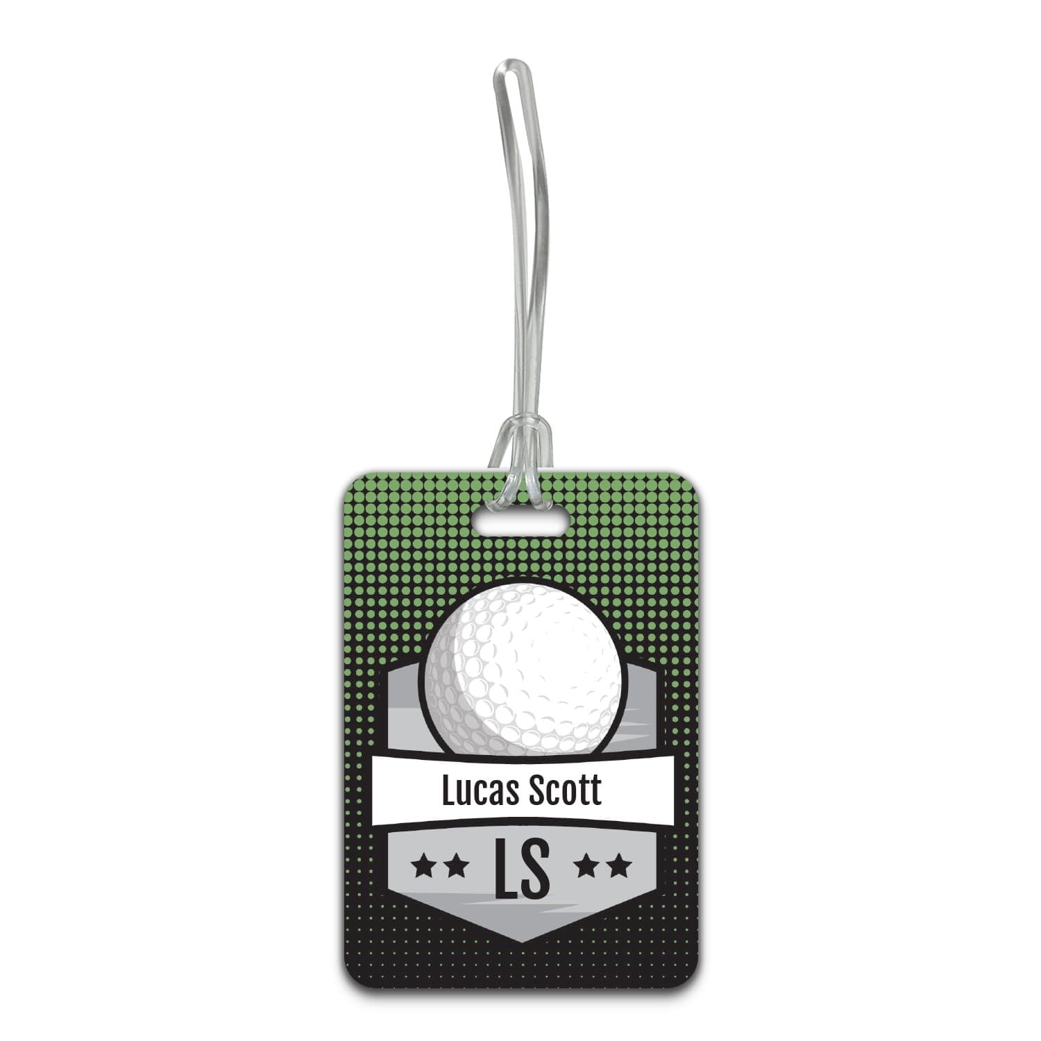 Personalized Golf Bag Tag / 2.75" x 4" Custom Sports Luggage tag/Double Sided Durable Plastic with Plastic Strap/Made in The USA