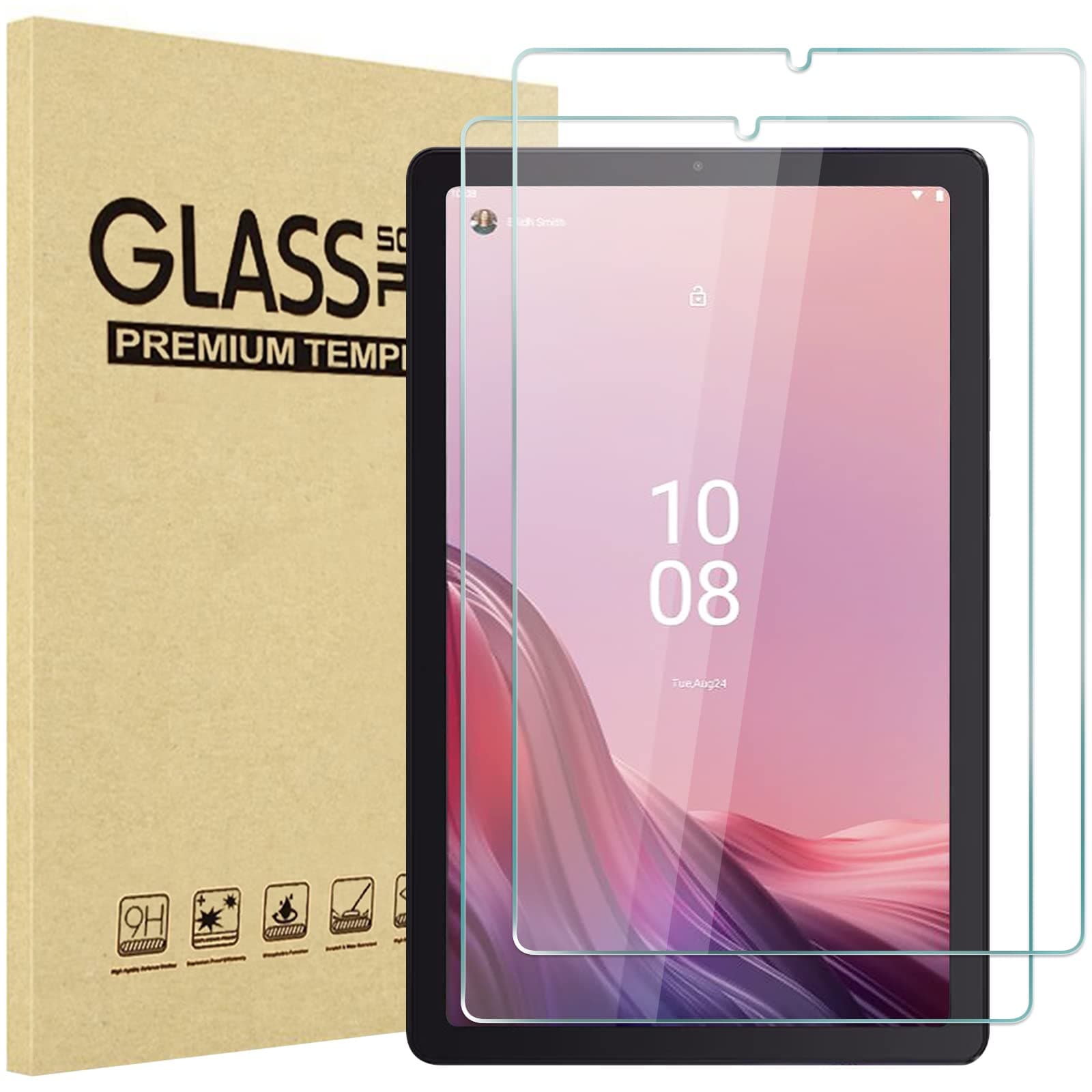 2 Pack Screen Protector for Lenovo Tab M9 9-Inch 2023, Tempered Glass Screen Film Guard for 9” Lenovo Tab M9 TB310FU 2023 Release -Clear