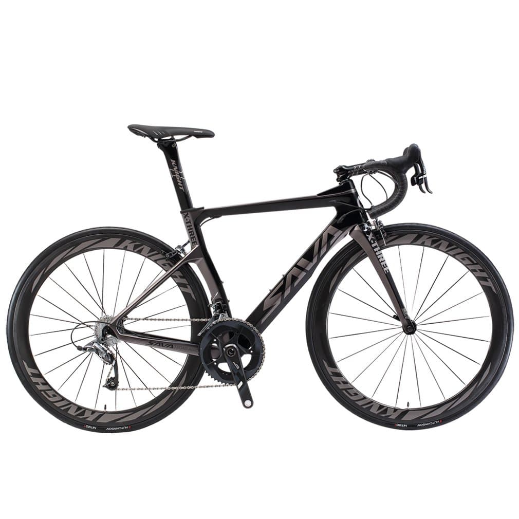 SAVA Road Bikes, Phantom5.0 700C Carbon Fiber Road Bike Racing Bike Cycling Bicycle with SRAM FORCE 22 Speed Group Set MICHELIN 25C Tire and Fizik Saddle