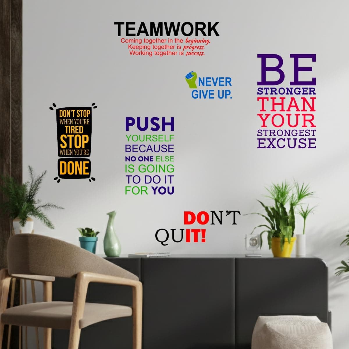 Decal O Decal Life Inspiration Quotes Wall Stickers (PVC Vinyl,Multicolour), self-adhesive, 1 x 135 cm