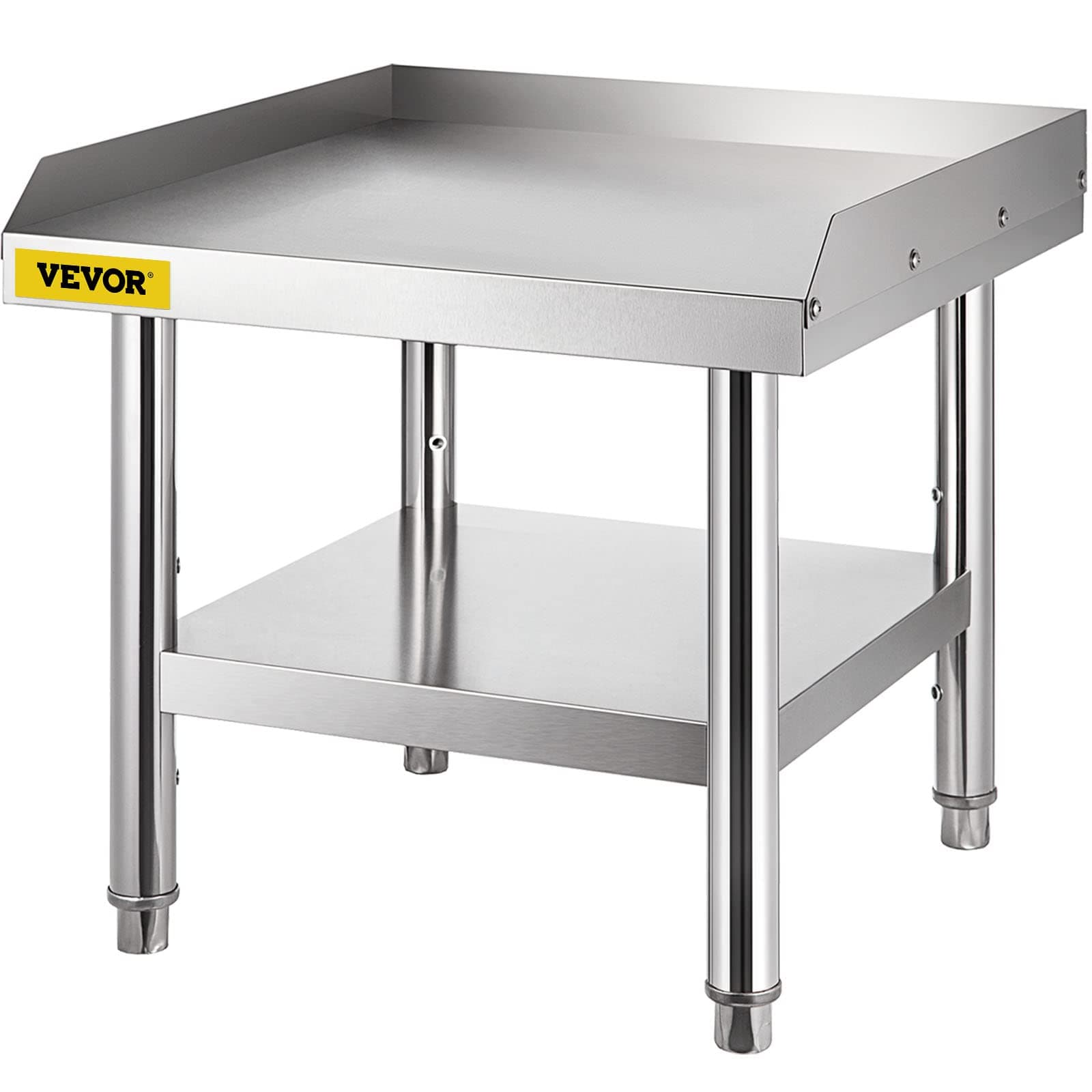 VEVOR Stainless Steel Equipment Grill Stand, 24 x 24 x 26 Inches Stainless Table, Grill Workstations with Adjustable Storage Undershelf, Equipment Stand Grill Table for Hotel, Home, Restaurant Kitchen