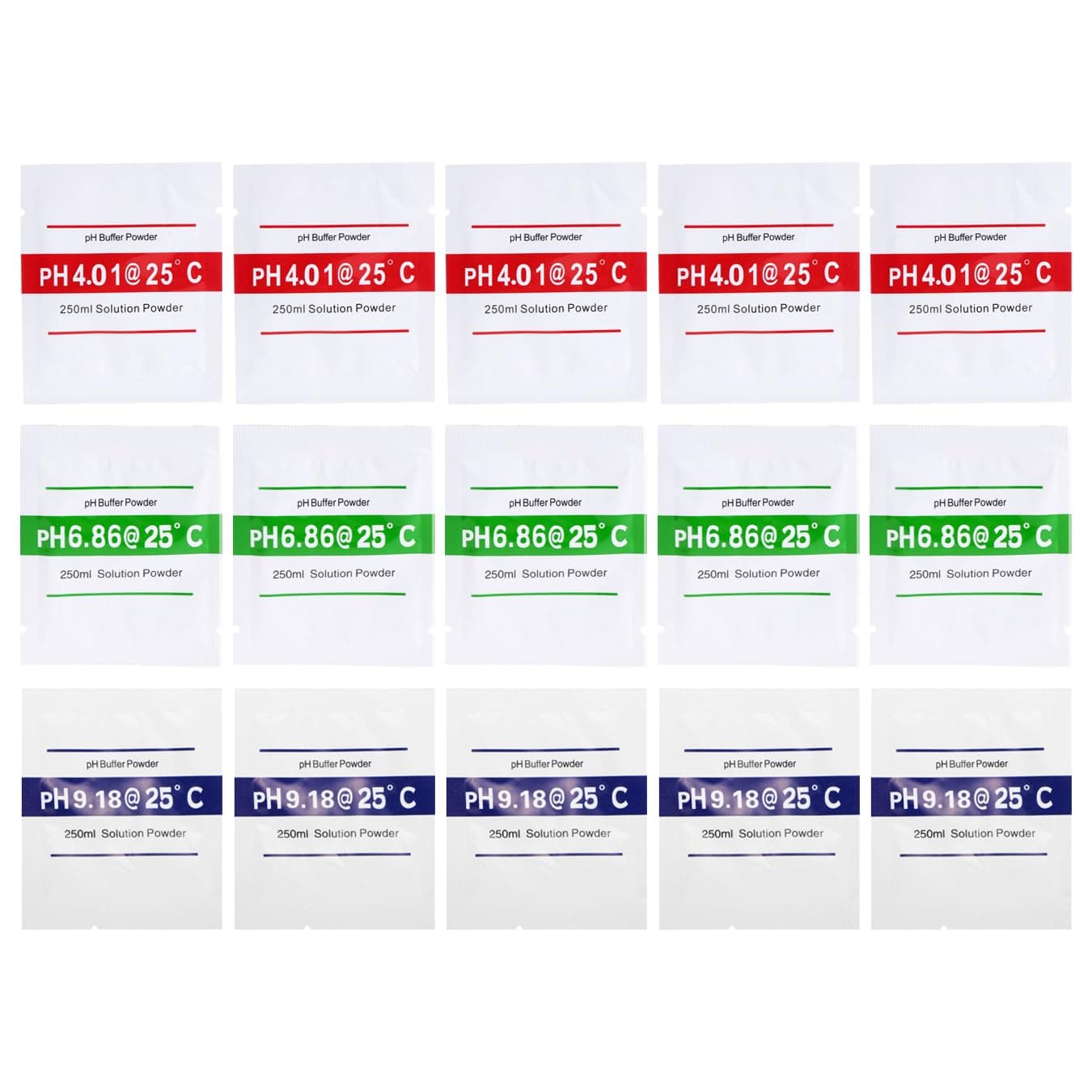 Nynelly 15 Pack pH Meter Buffer Solution Powder pH 6.86, 4.01, 9.18 for Precise Calibrate pH Meter, pH Calibration Powder Solution, pH Tester Calibration Powder Packets