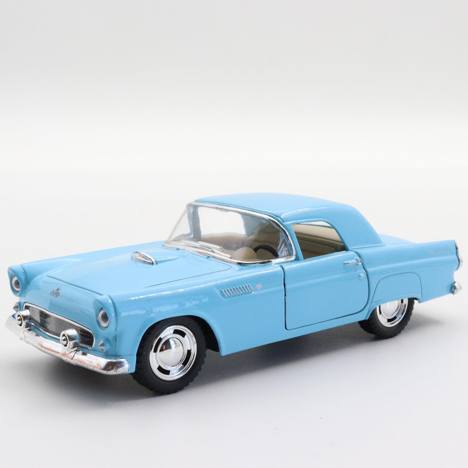 Kinsmart 1955 Ford Thunderbird Hard Top In Powder Blue Diecast 1:36 Scale