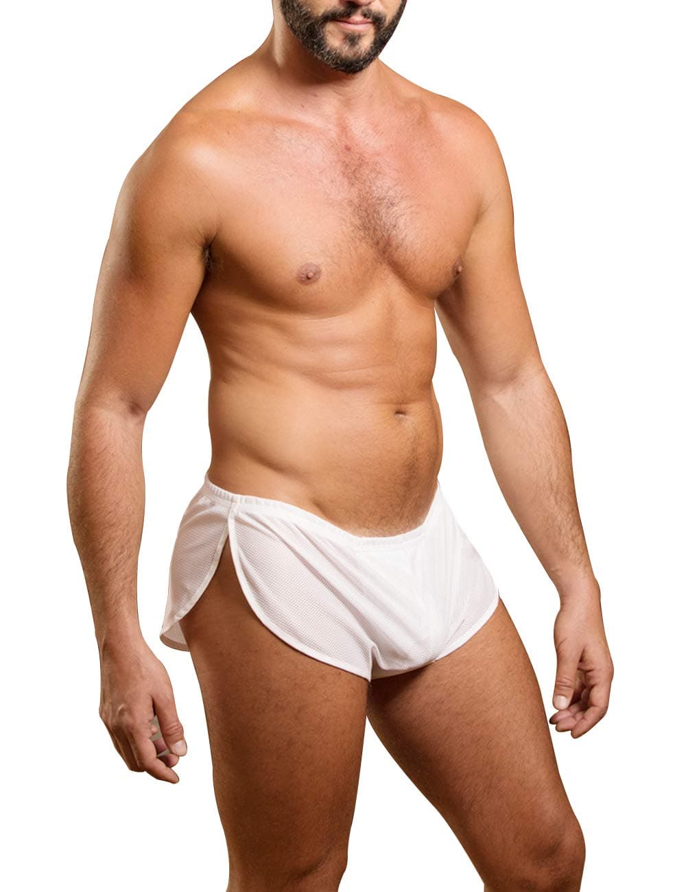 Men Extreme Mesh Shorts with Large Split Sides Underwear Boxers Briefs