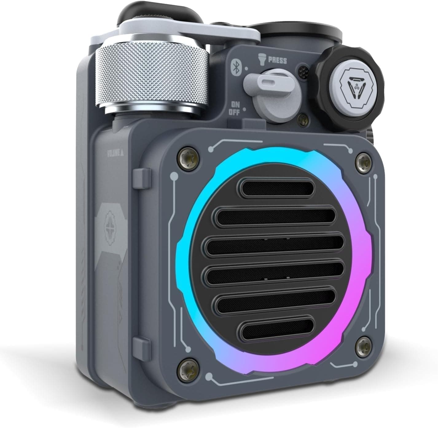 Muzen Cyber Cube Bluetooth Speaker, Bluetooth 5.0, Portable Speaker with Fidget Spinner, Crystal Clear Sound with RGB LED Light Wireless Speaker, Waterproof Speakers for Indoor Outdoor