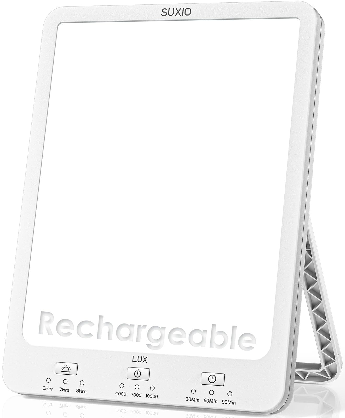 SUXIO Light Therapy Lamps Rechargeable, 10000 Lux Sunlight Lamp with Wake-Up Function, Daylight Lamp with Memory Function, Happy Lamp Use As Lift-Mood, Light Therapy Box for Home/Office