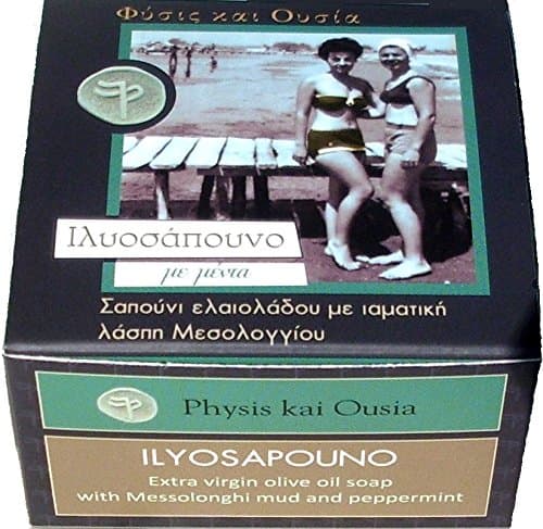 Ilyosapouno, Greek Soap with Extra Virgin Olive Oil and Healing Messolonghi Mud + Peppermint